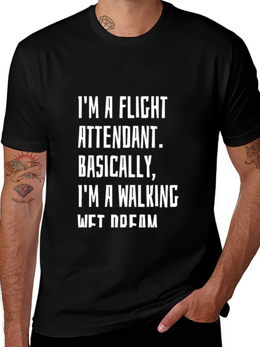 Flight Attendant Wet Dream Black T-Shirt
