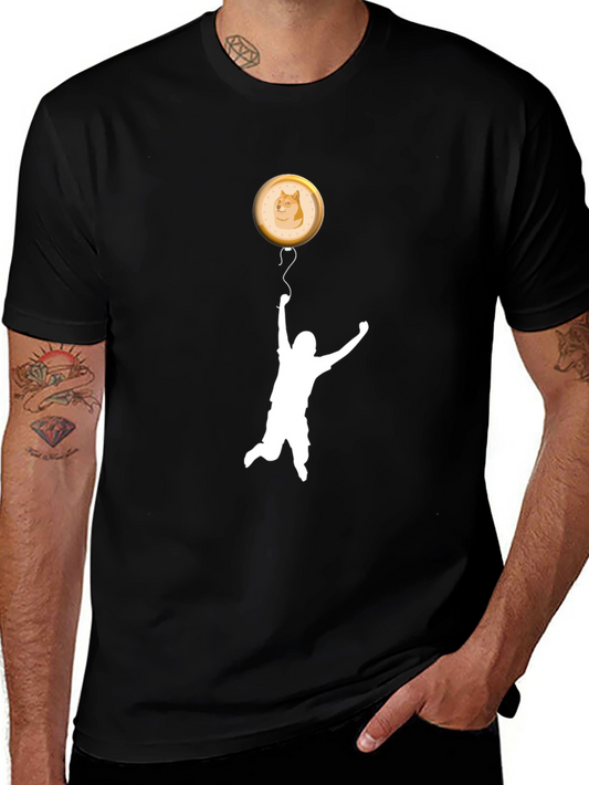 Doge Coin Balloon T-Shirt - Black