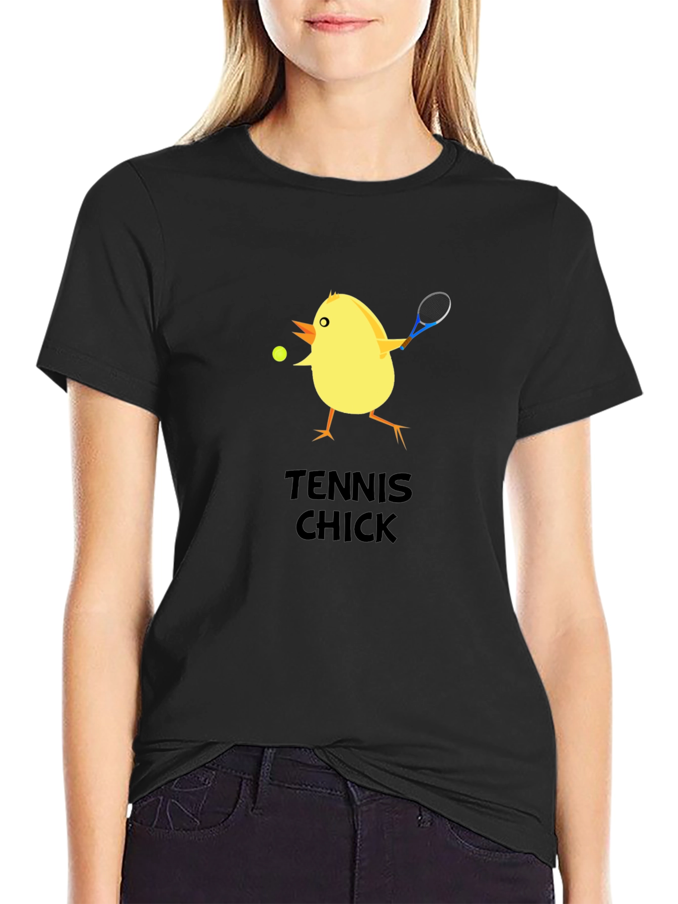 Tennis Chick Graphic T-Shirt - Playful Design