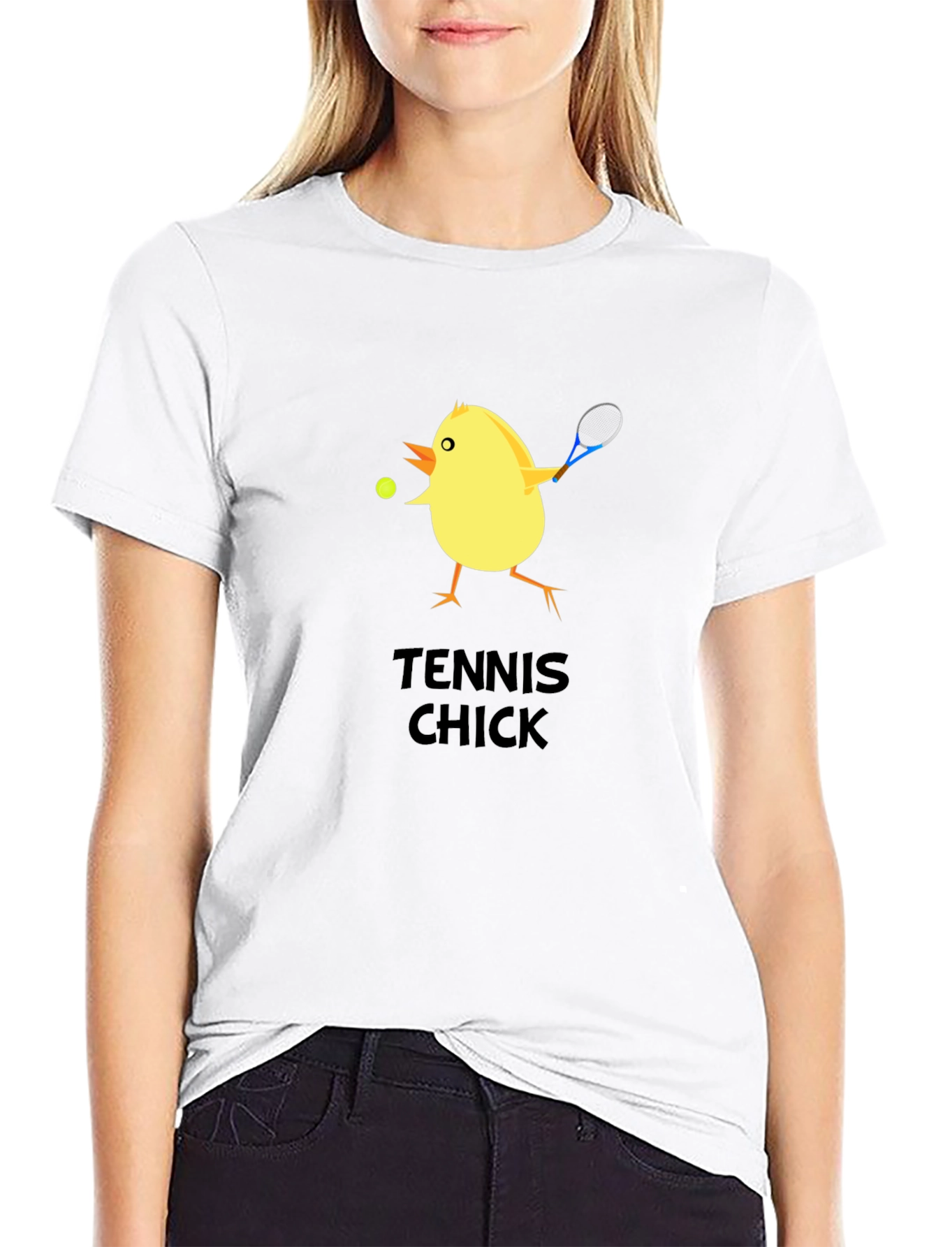 Tennis Chick Graphic T-Shirt - Playful Design