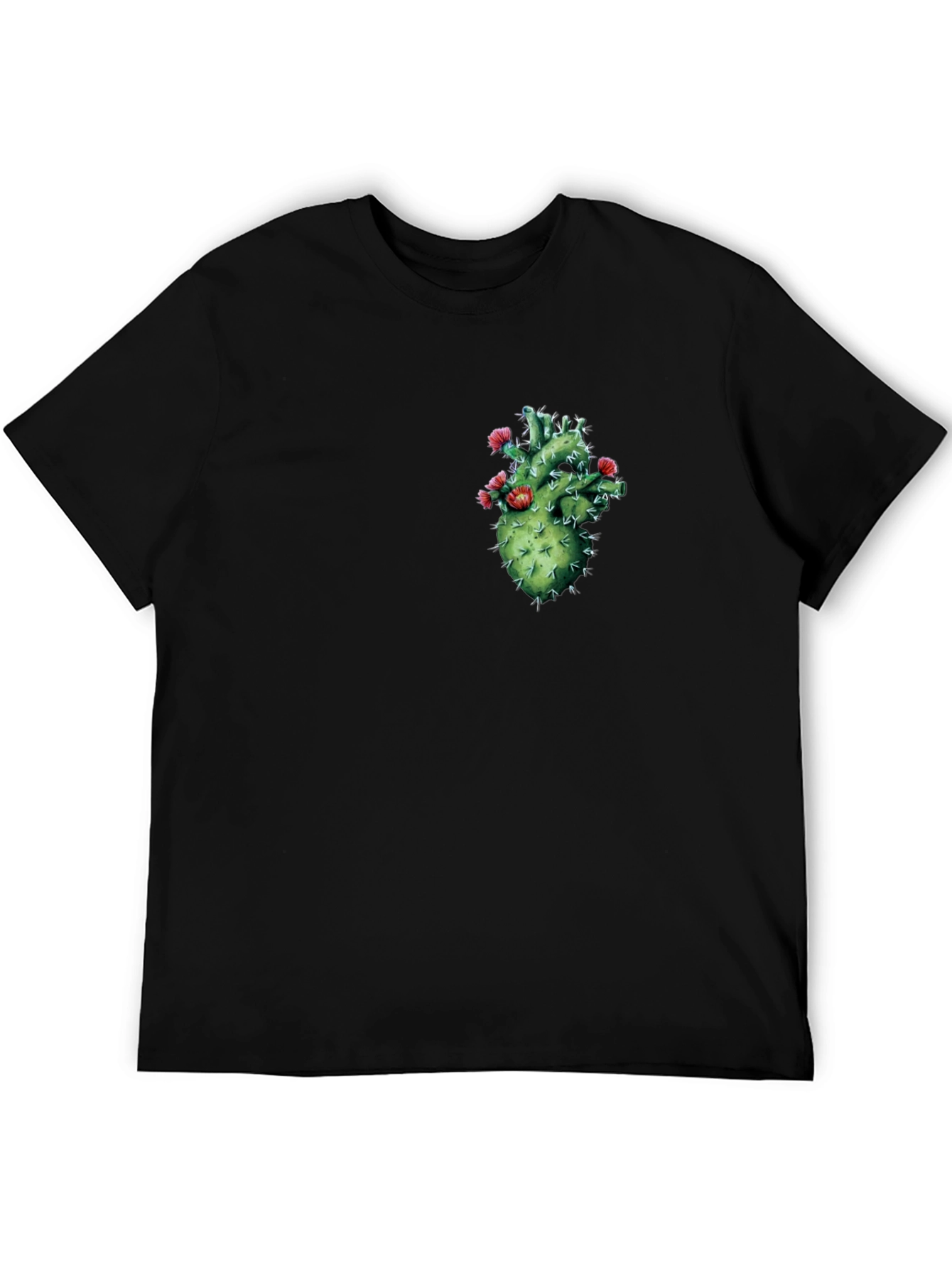 Cactus Heart Graphic Black T-Shirt