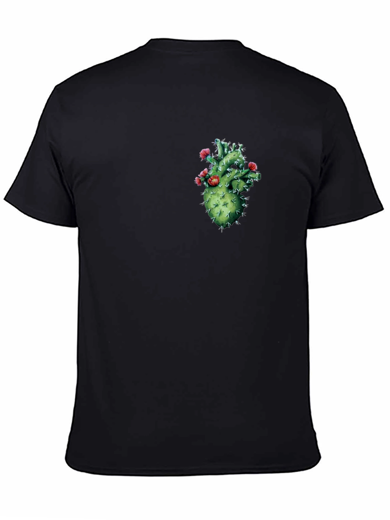 Cactus Heart Graphic Black T-Shirt
