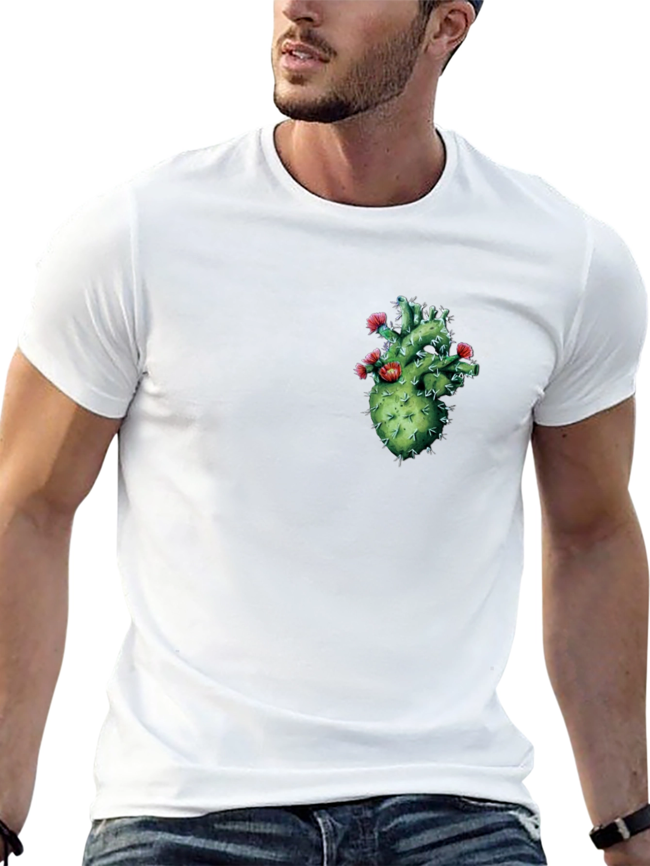 Cactus Heart Graphic Black T-Shirt