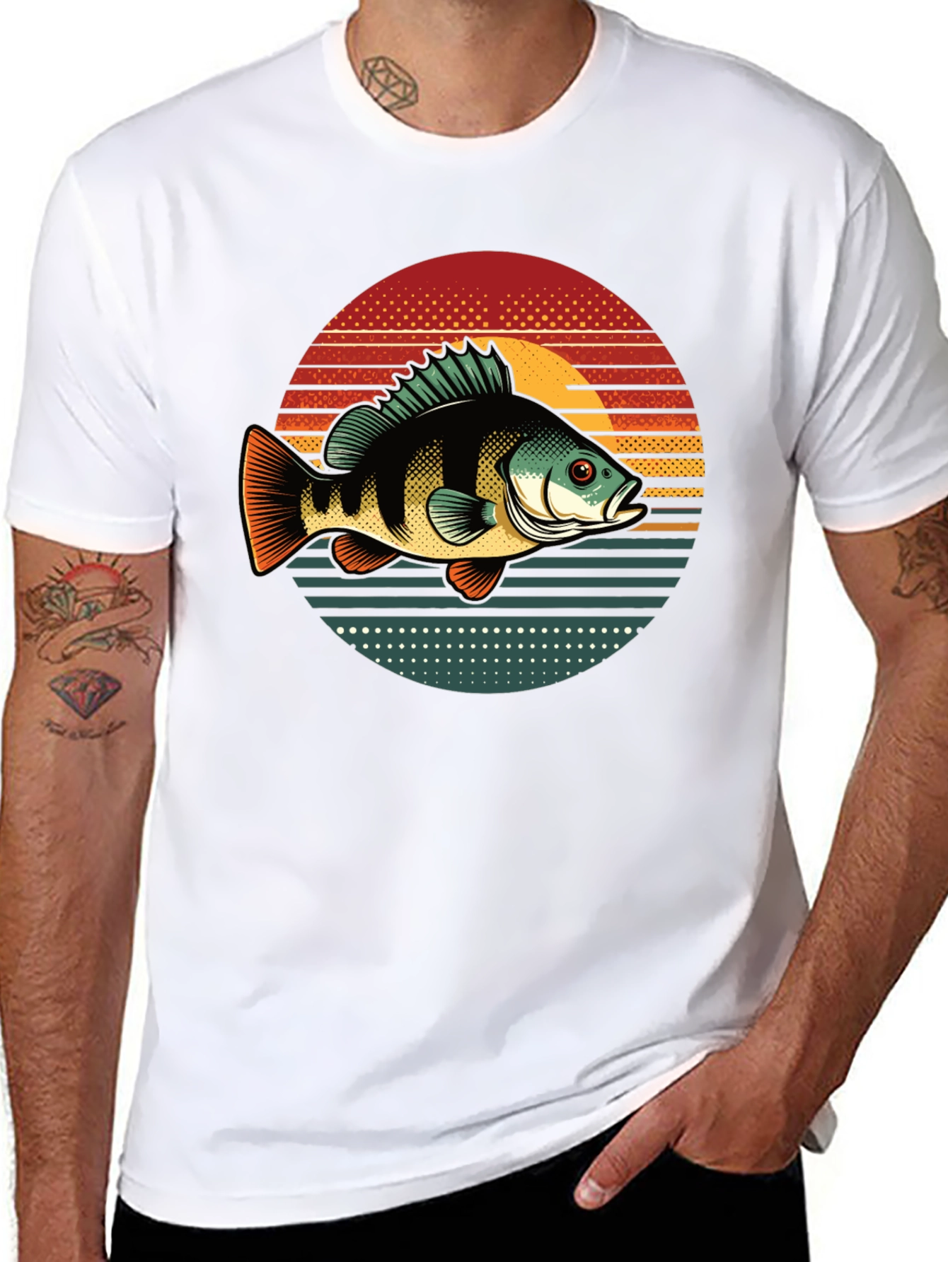 Retro Fish Graphic Tee - Sunset Style
