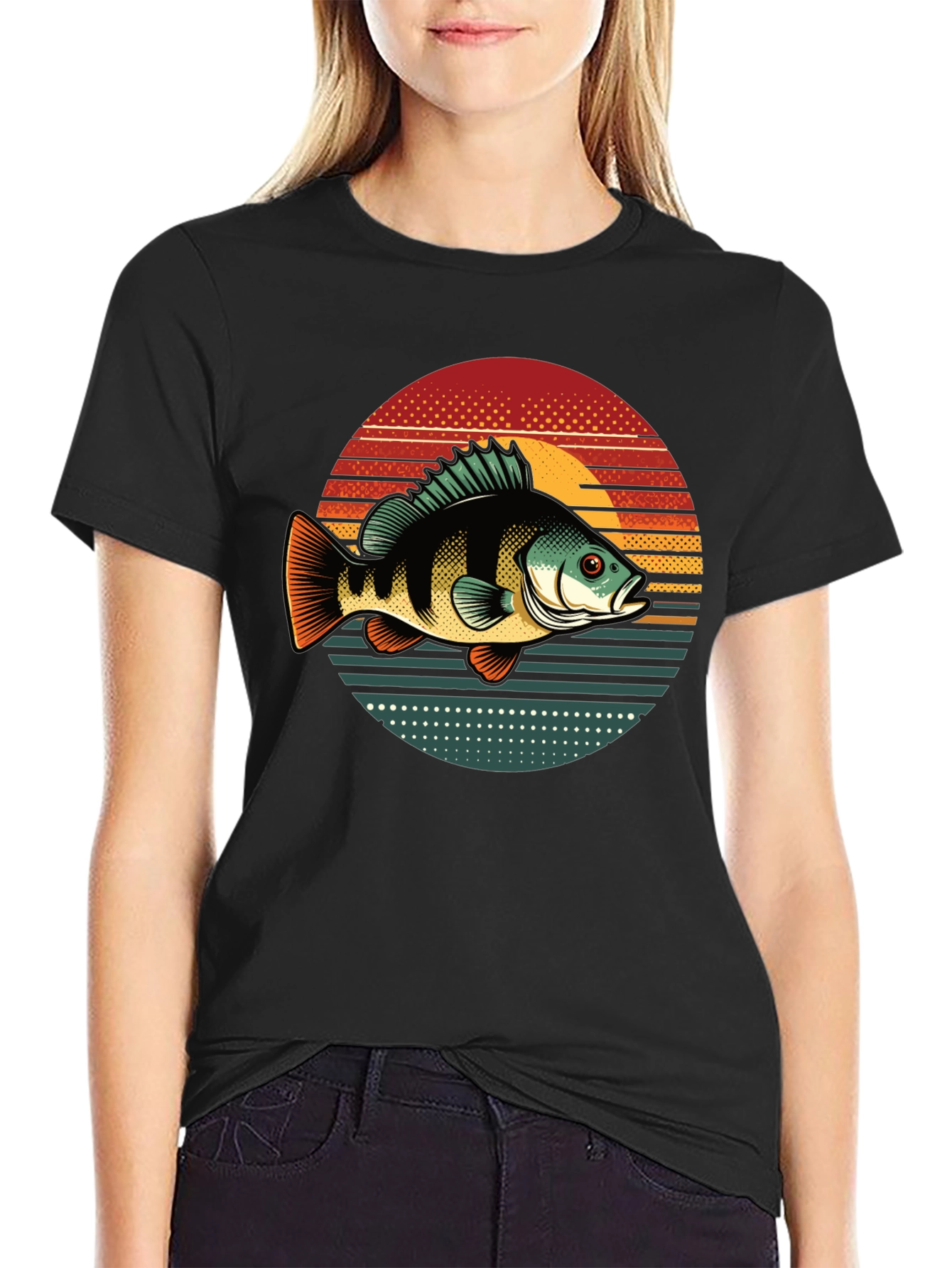 Retro Fish Graphic Tee - Sunset Style