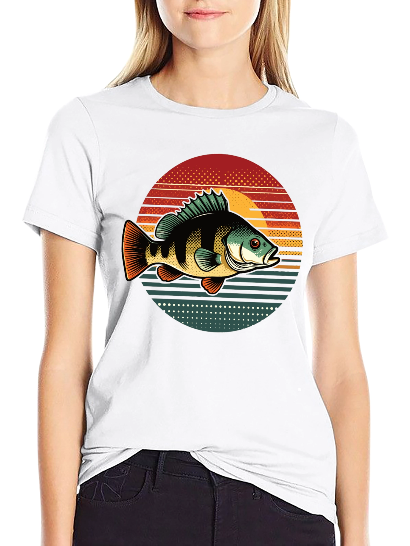 Retro Fish Graphic Tee - Sunset Style