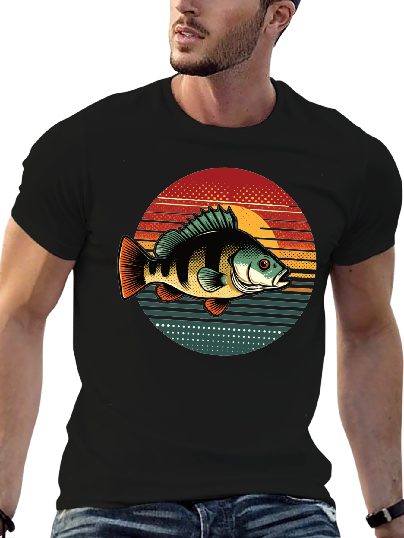 Retro Fish Graphic Tee - Sunset Style