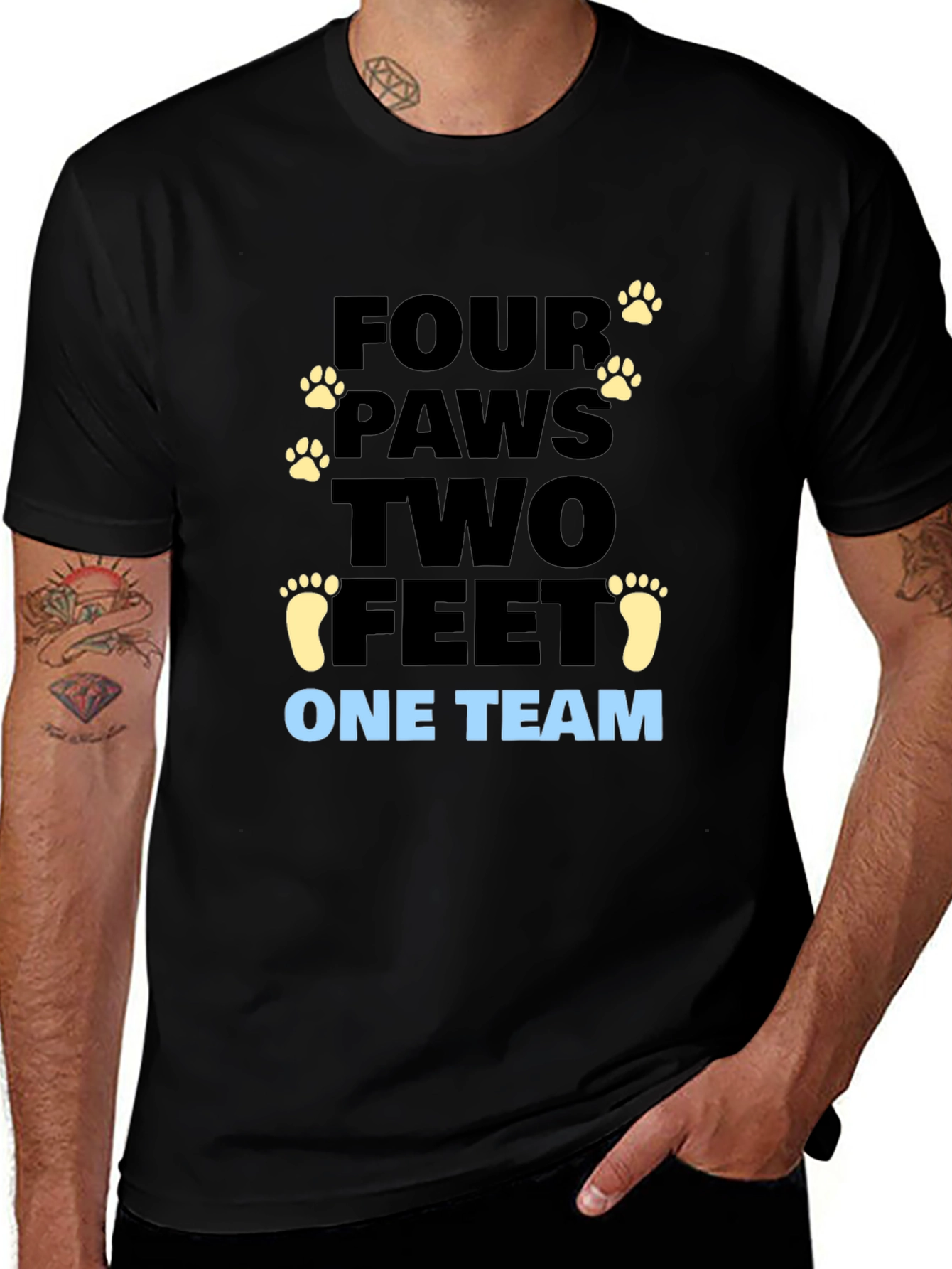 Four Paws Two Feet One Team Graphic Tee