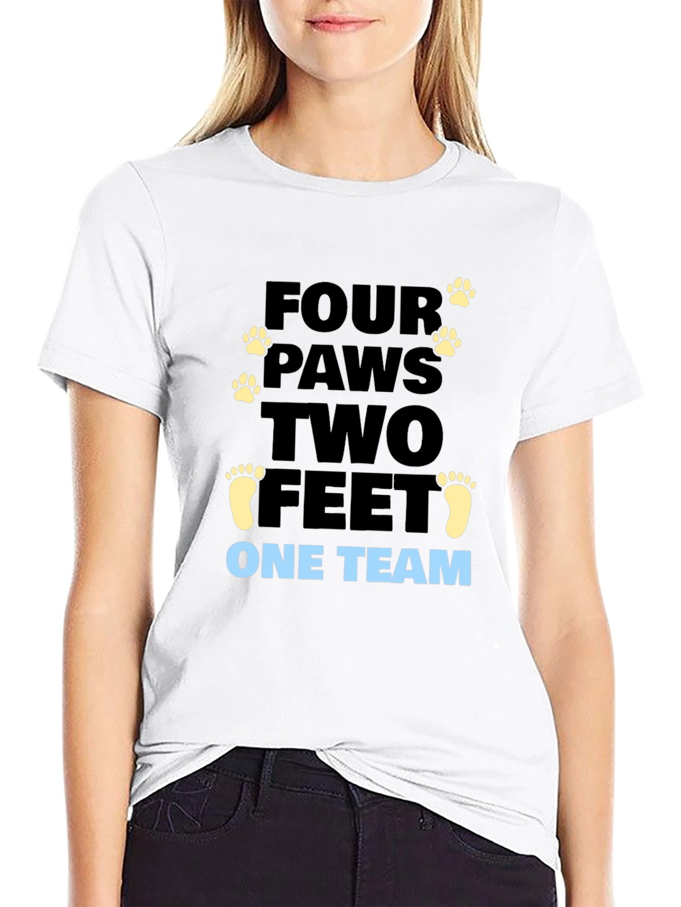 Four Paws Two Feet One Team Graphic Tee