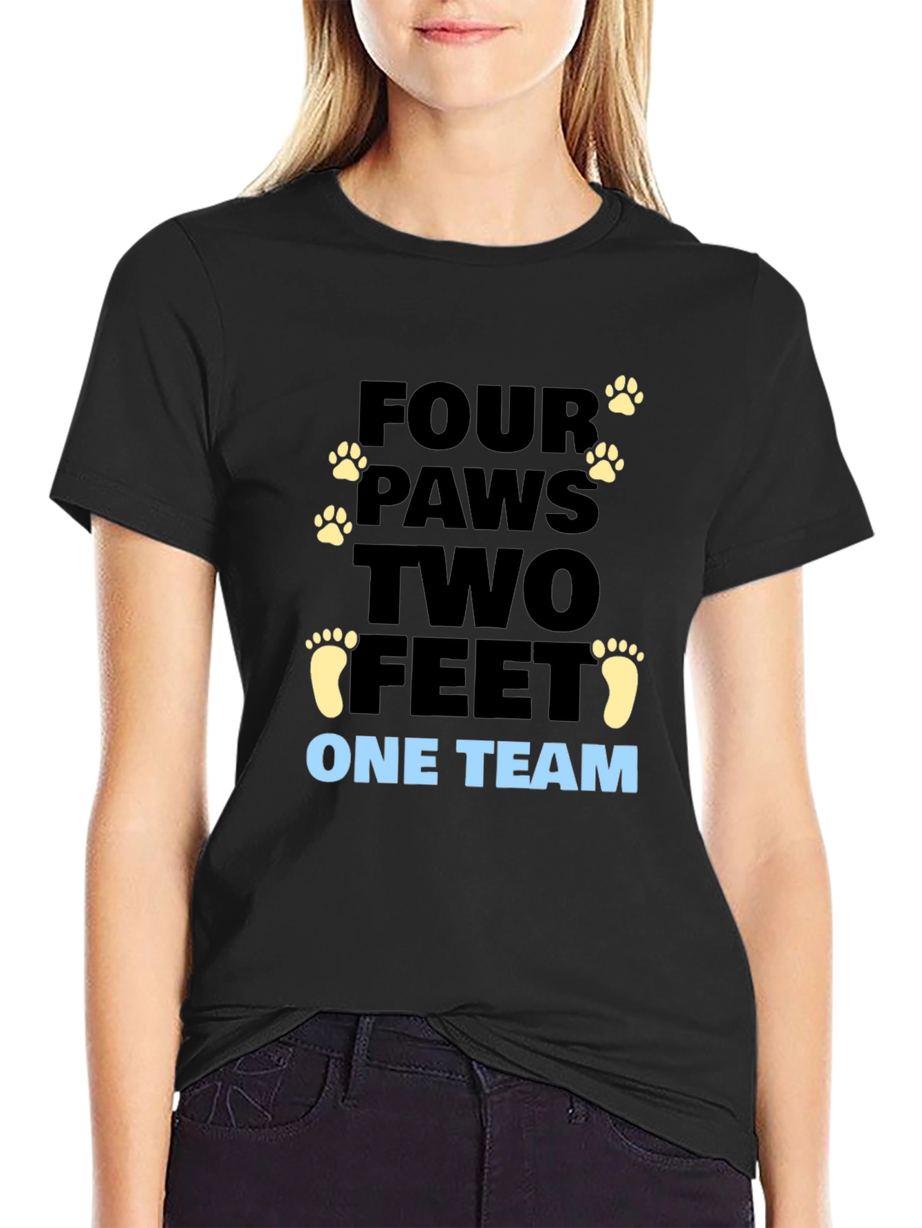 Four Paws Two Feet One Team Graphic Tee