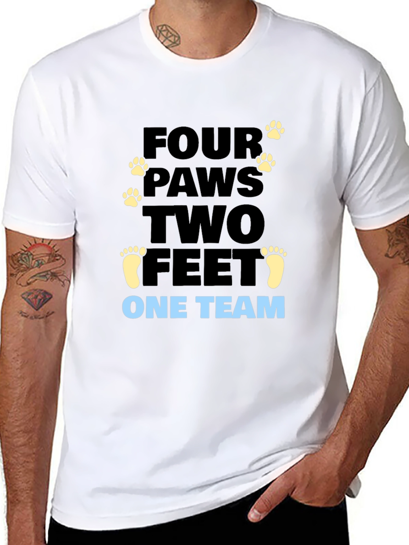 Four Paws Two Feet One Team Graphic Tee