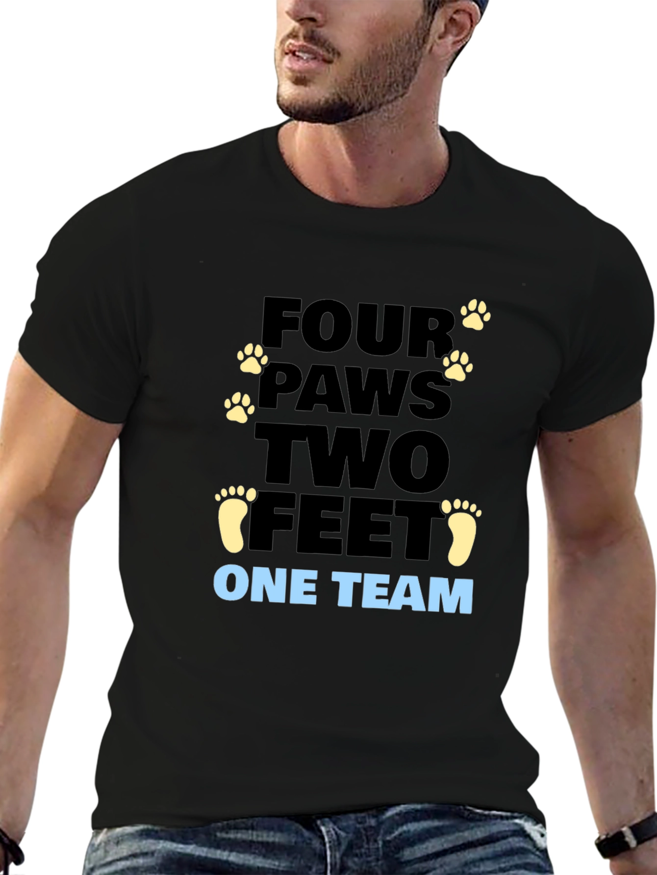 Four Paws Two Feet One Team Graphic Tee