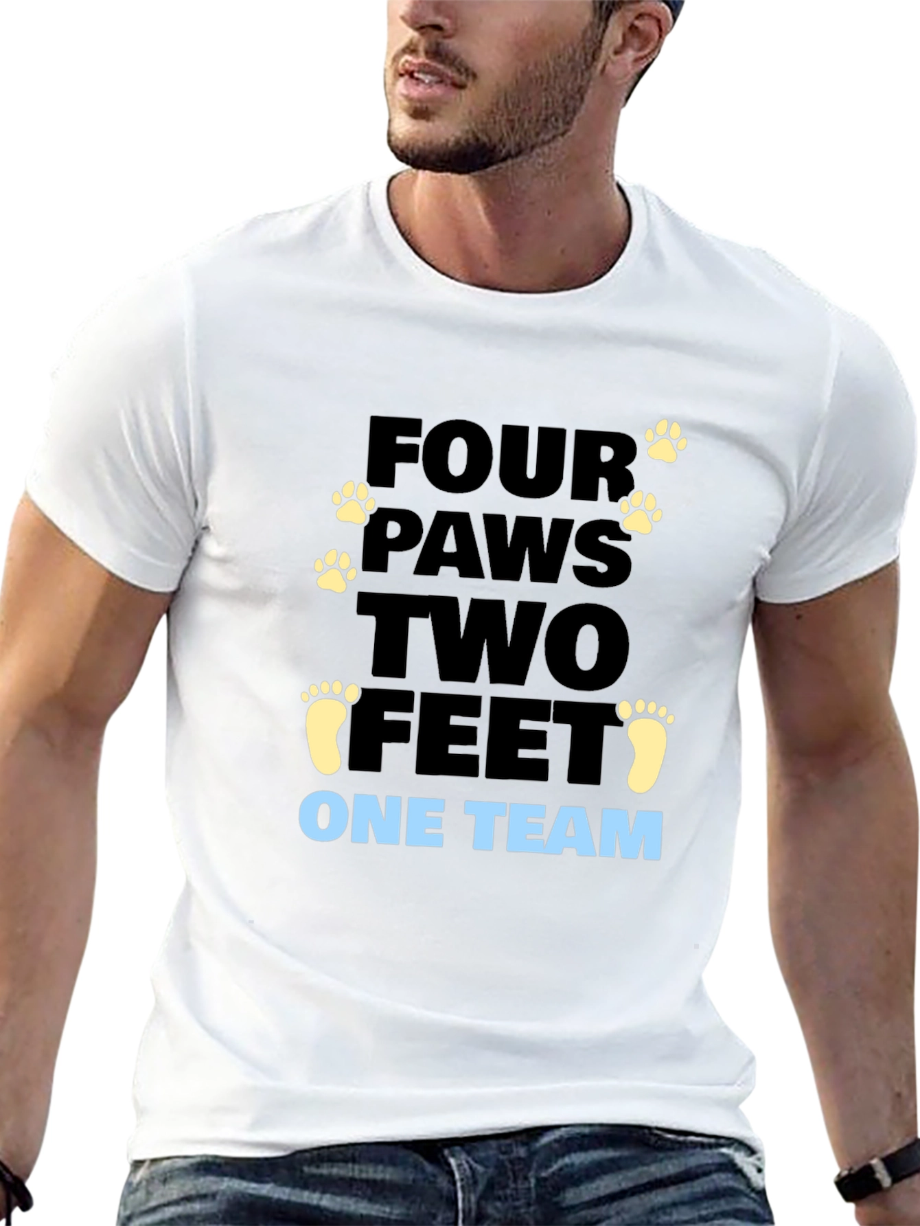 Four Paws Two Feet One Team Graphic Tee