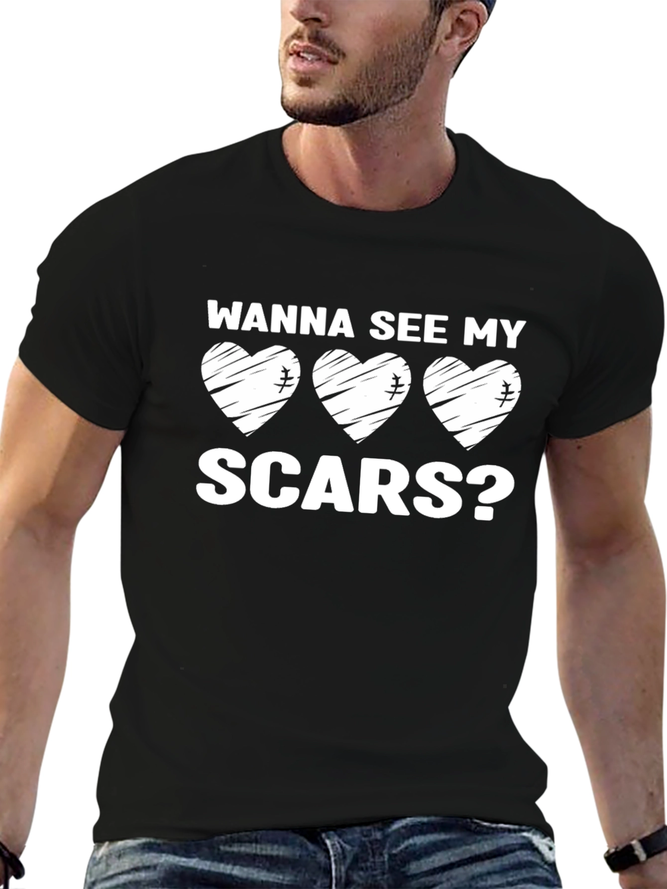 Wanna See My Scars? Heart Graphic T-Shirt