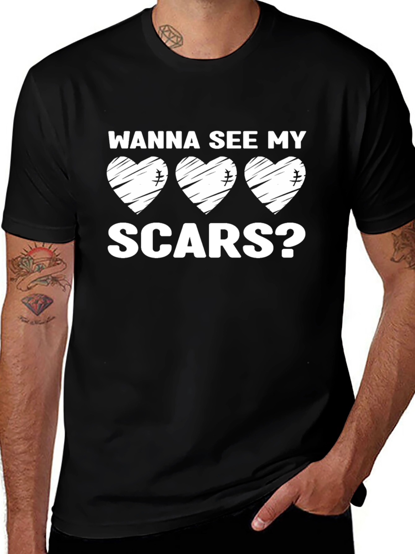 Wanna See My Scars? Heart Graphic T-Shirt