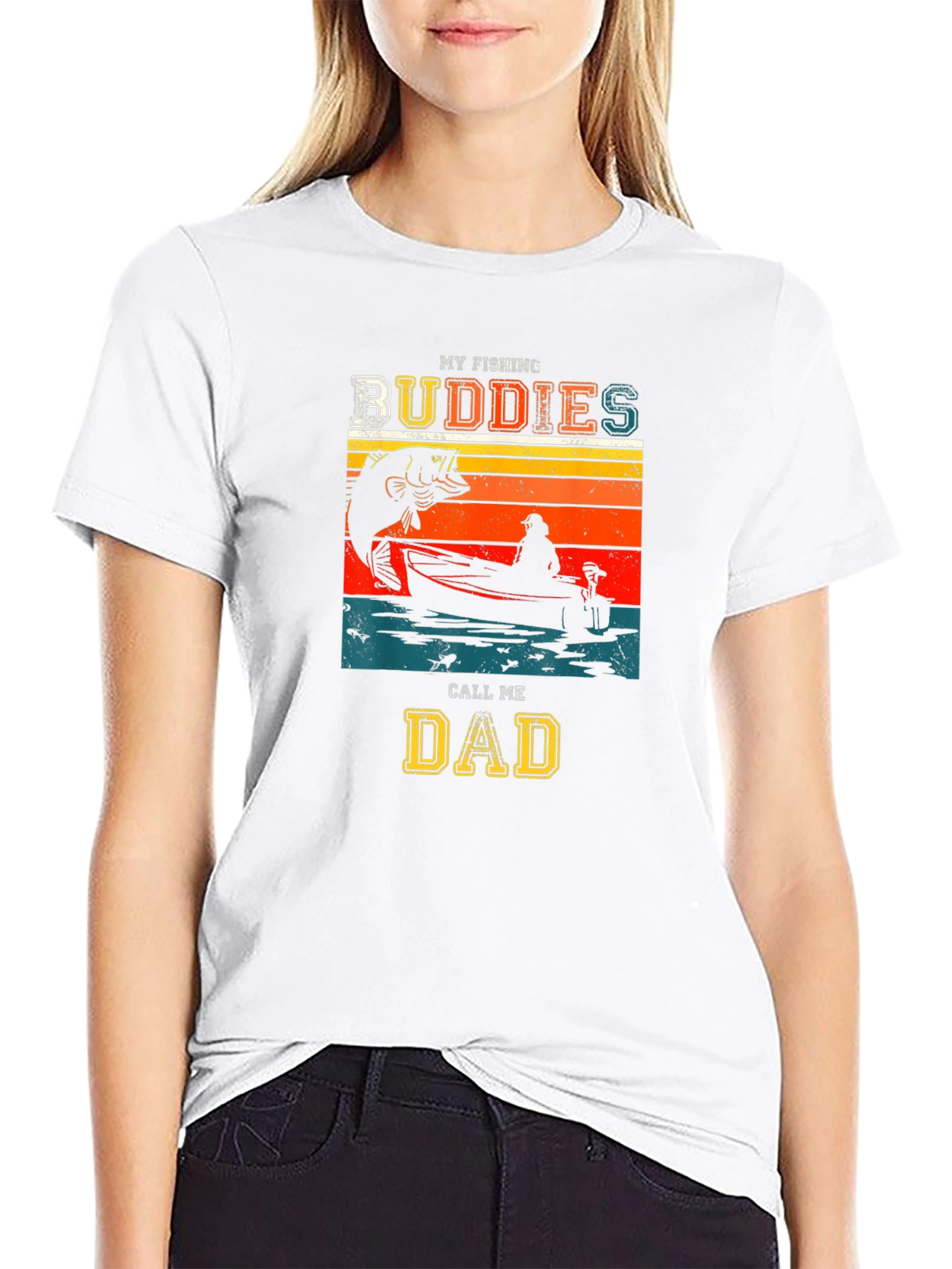 My Fishing Buddies Call Me Dad Black T-Shirt