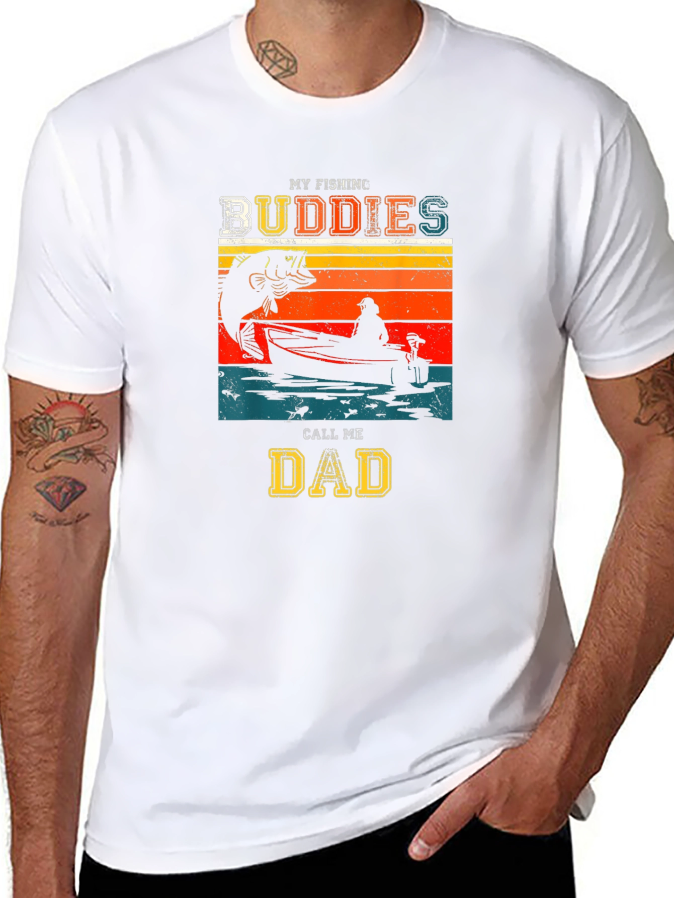 My Fishing Buddies Call Me Dad Black T-Shirt