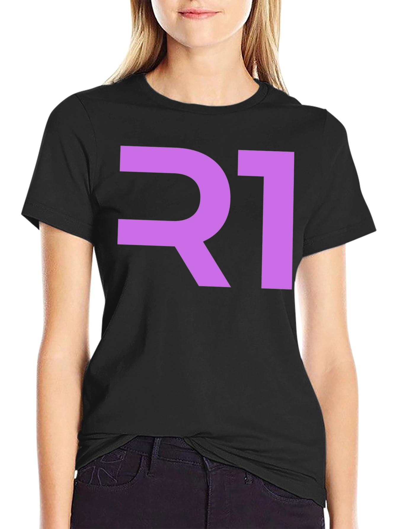 Bold R1 Graphic Tee - Modern Black T-Shirt