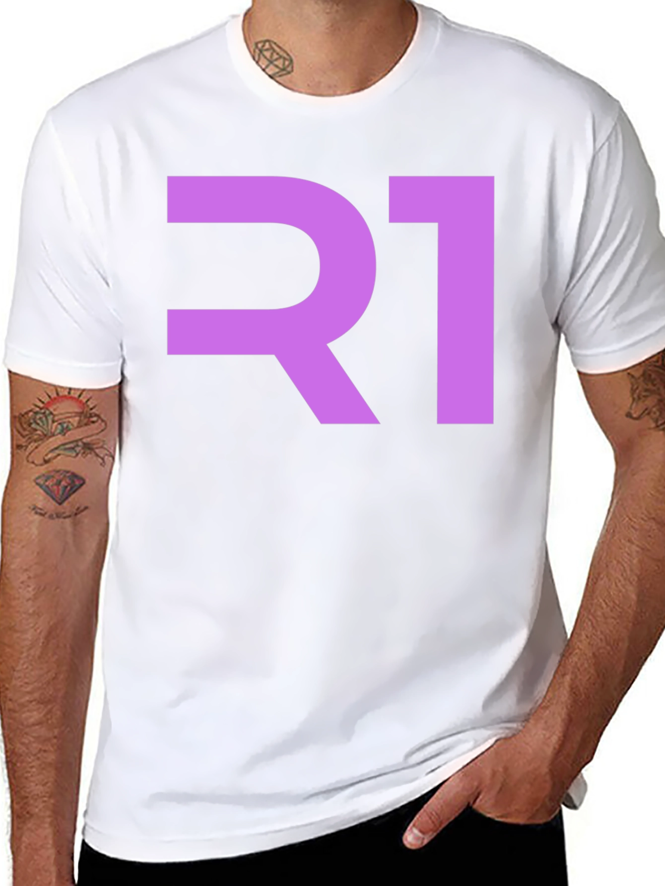 Bold R1 Graphic Tee - Modern Black T-Shirt
