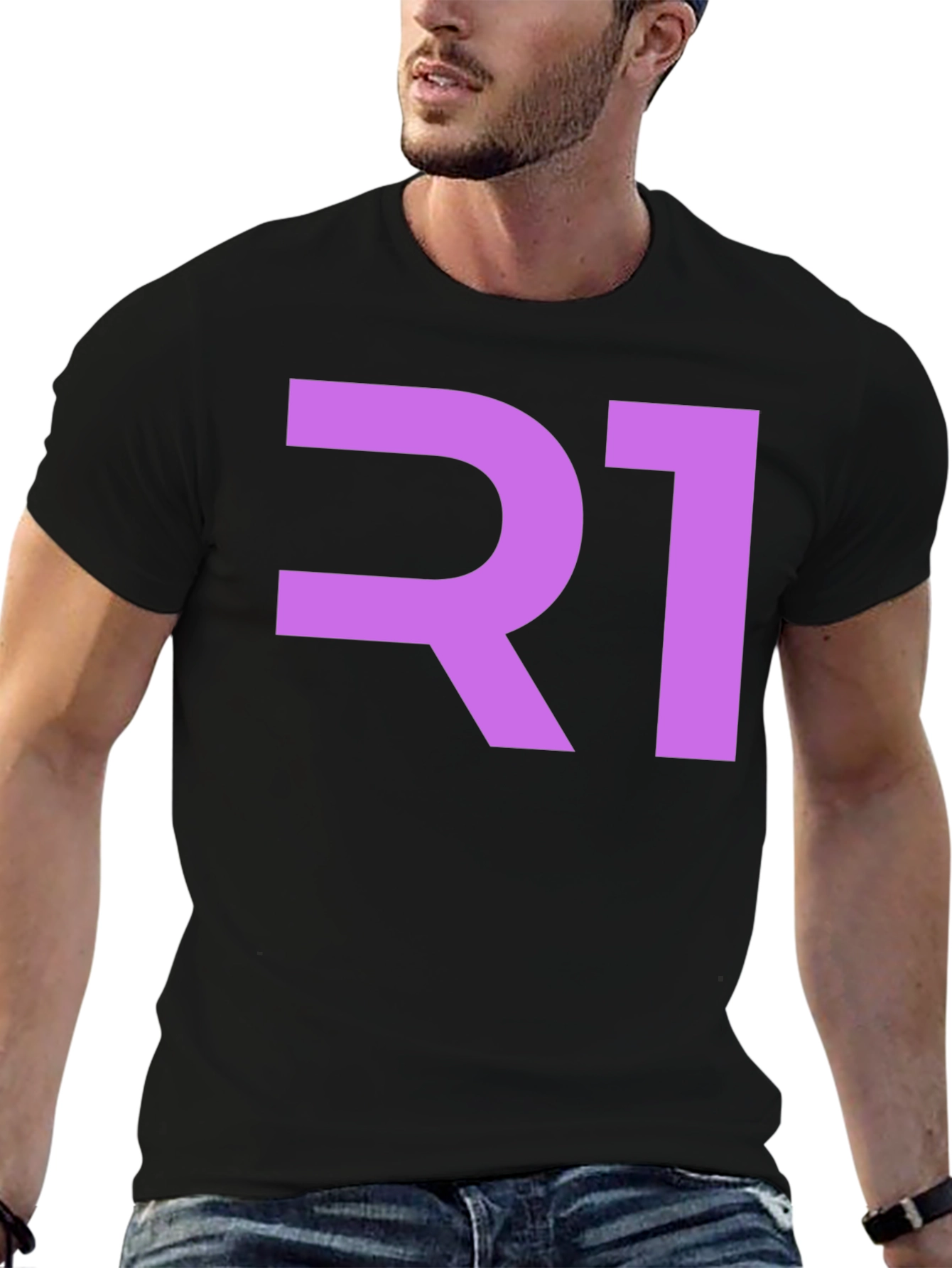 Bold R1 Graphic Tee - Modern Black T-Shirt