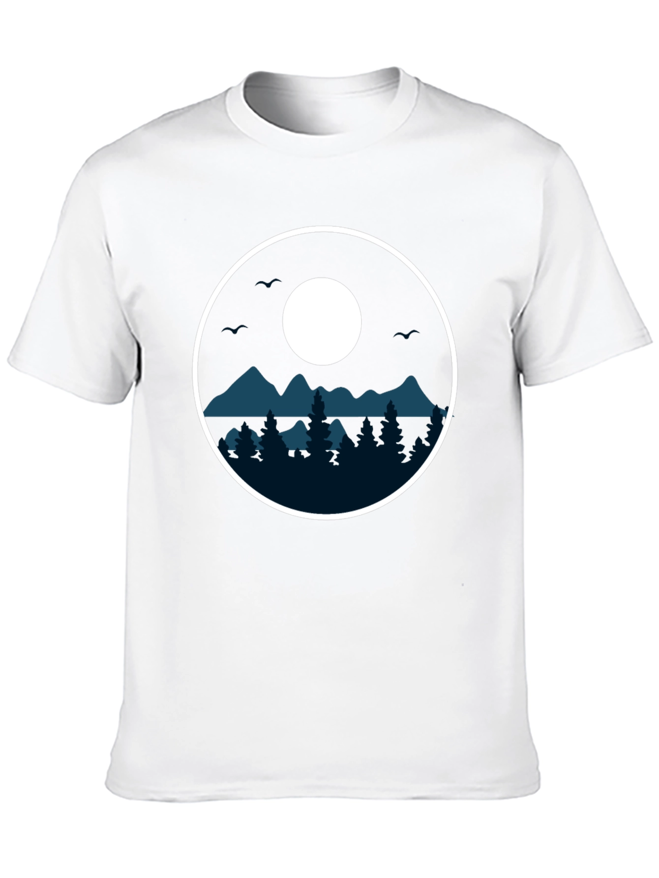 Nature Circle Graphic Tee - Black Casual Shirt