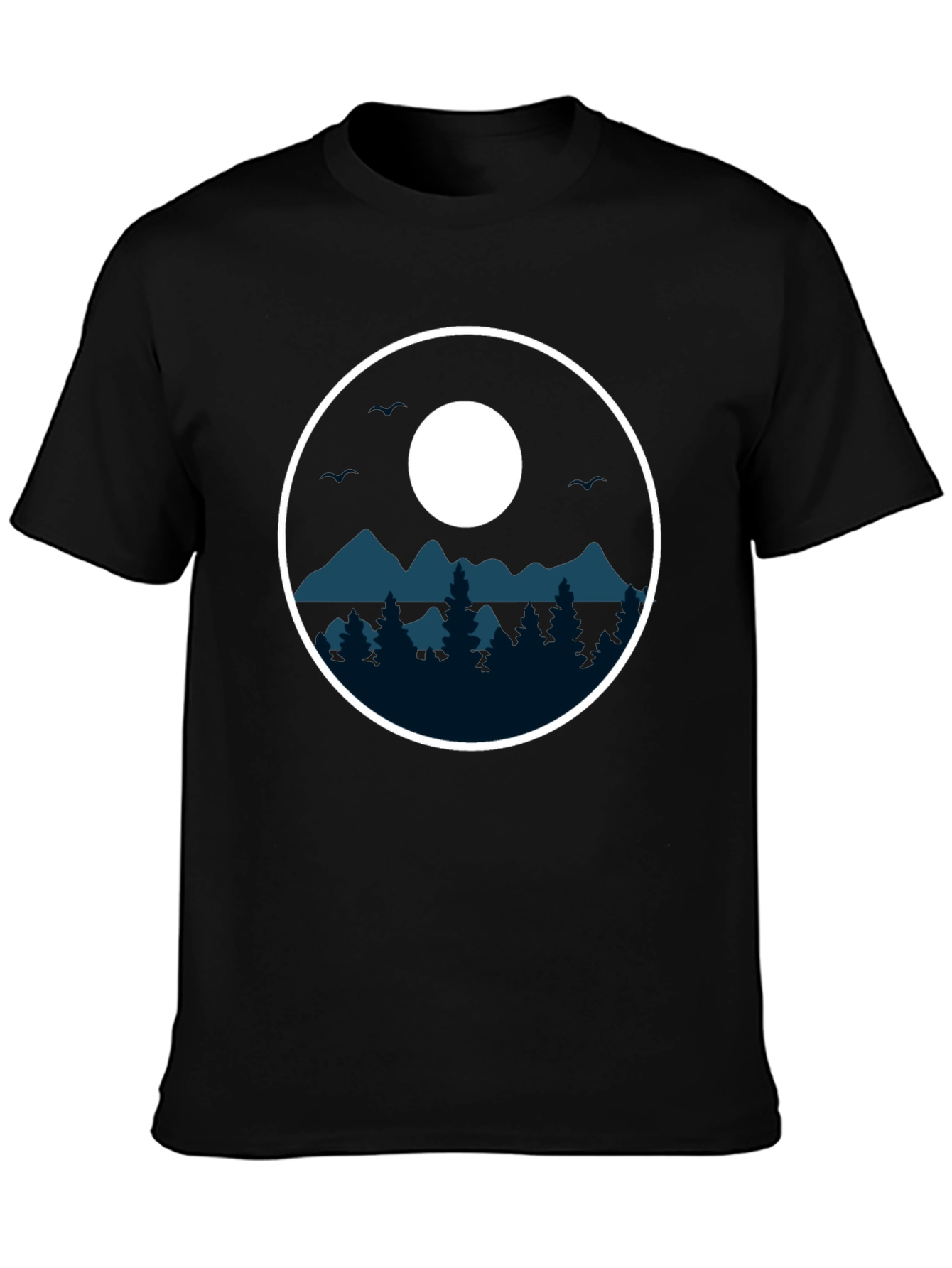 Nature Circle Graphic Tee - Black Casual Shirt