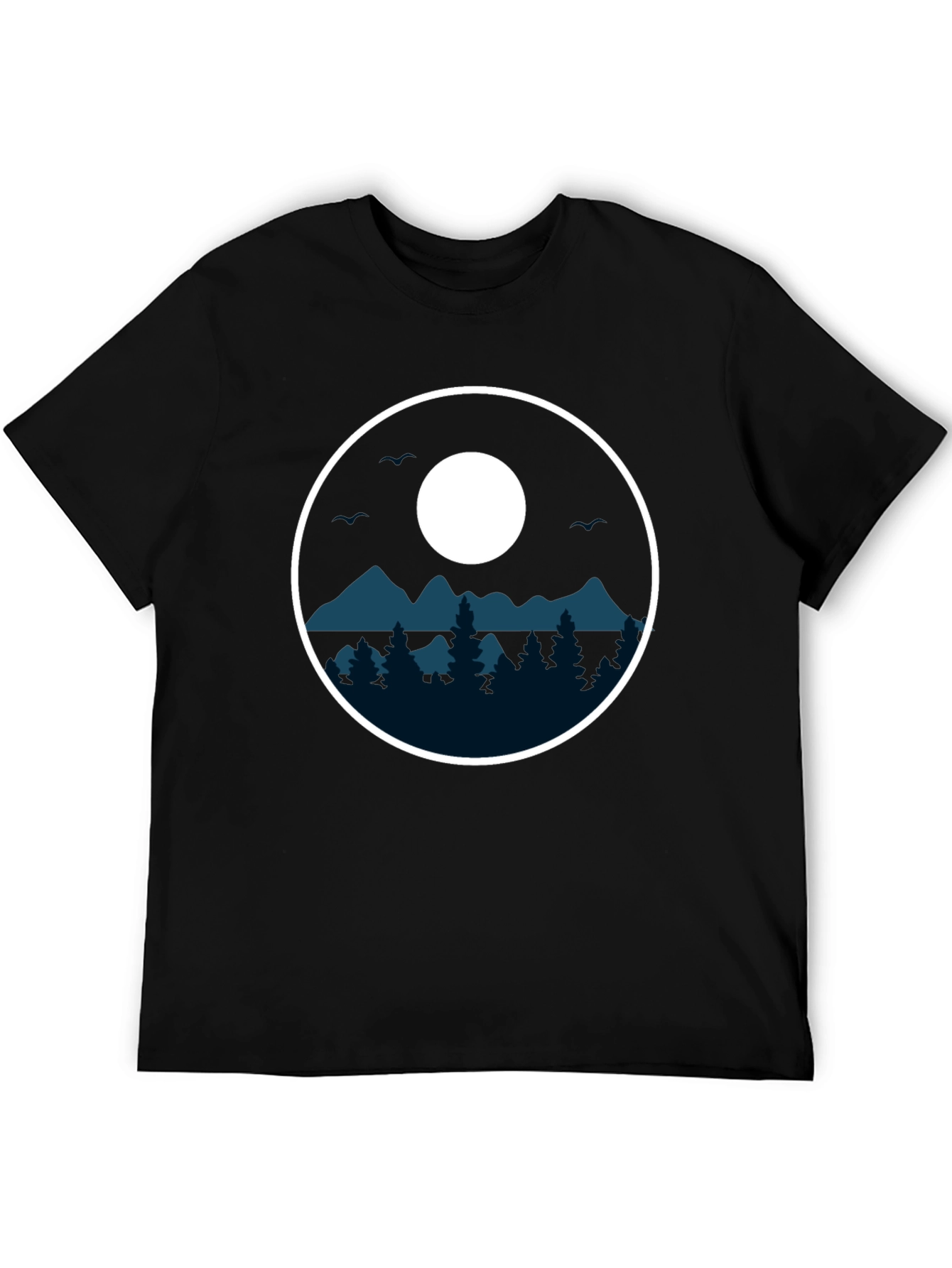 Nature Circle Graphic Tee - Black Casual Shirt