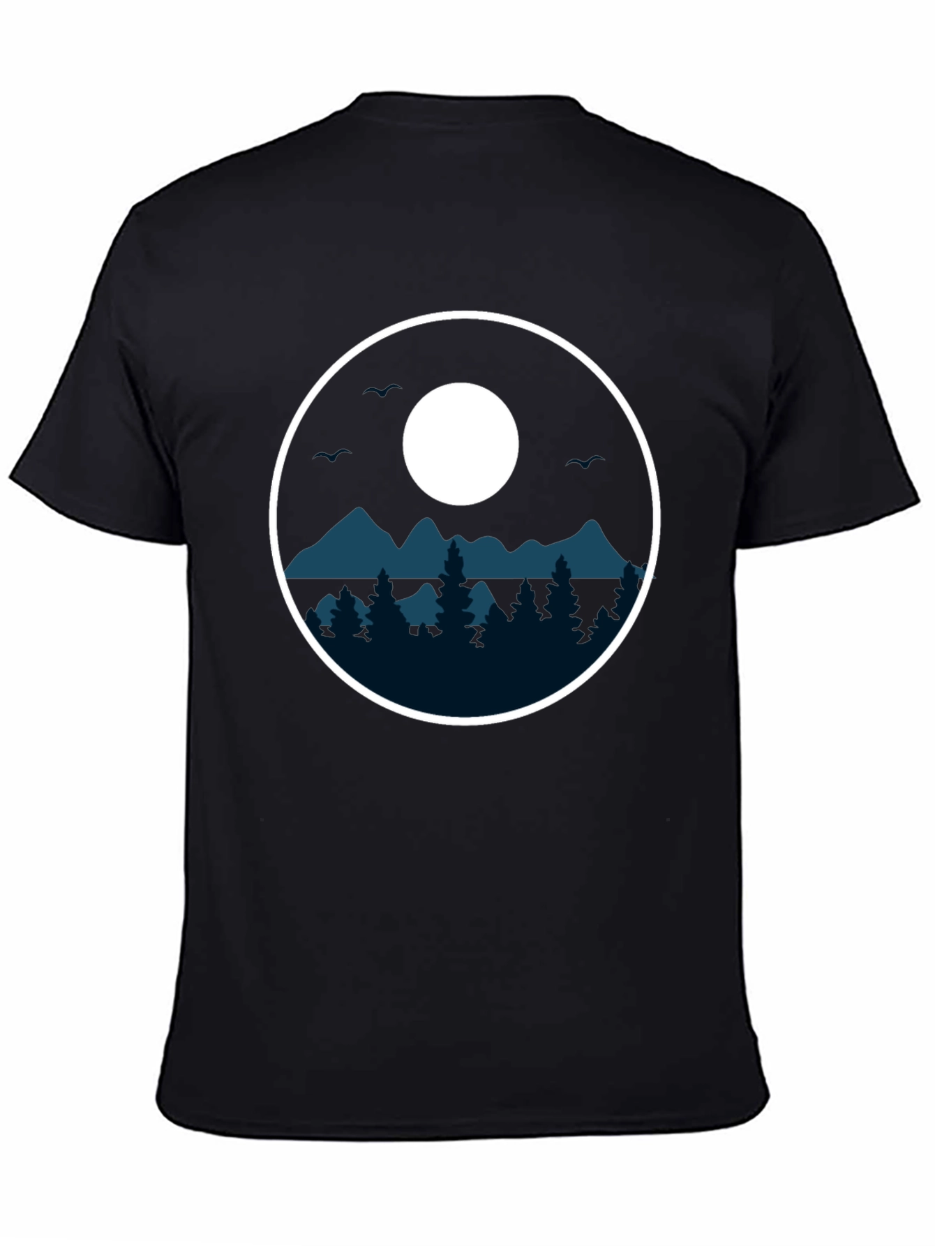 Nature Circle Graphic Tee - Black Casual Shirt