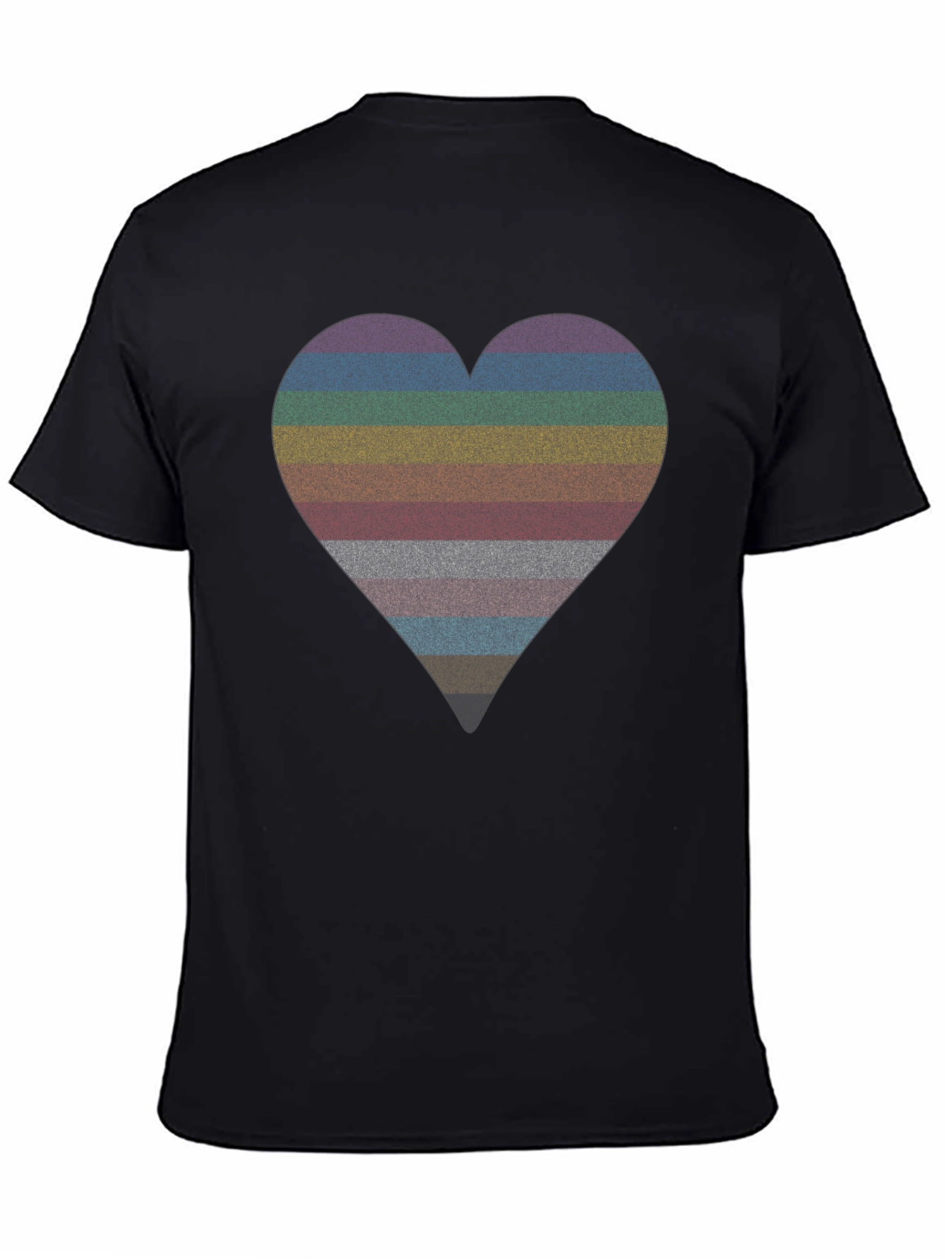 Rainbow Heart Stripe Graphic Tee