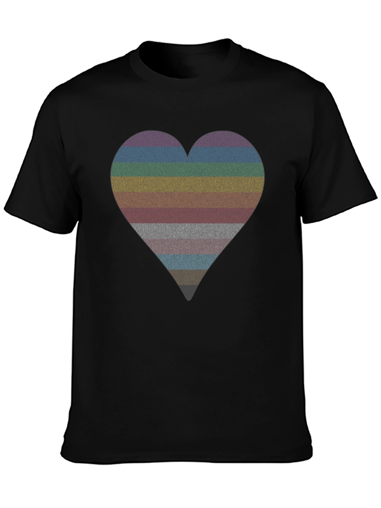 Rainbow Heart Stripe Graphic Tee