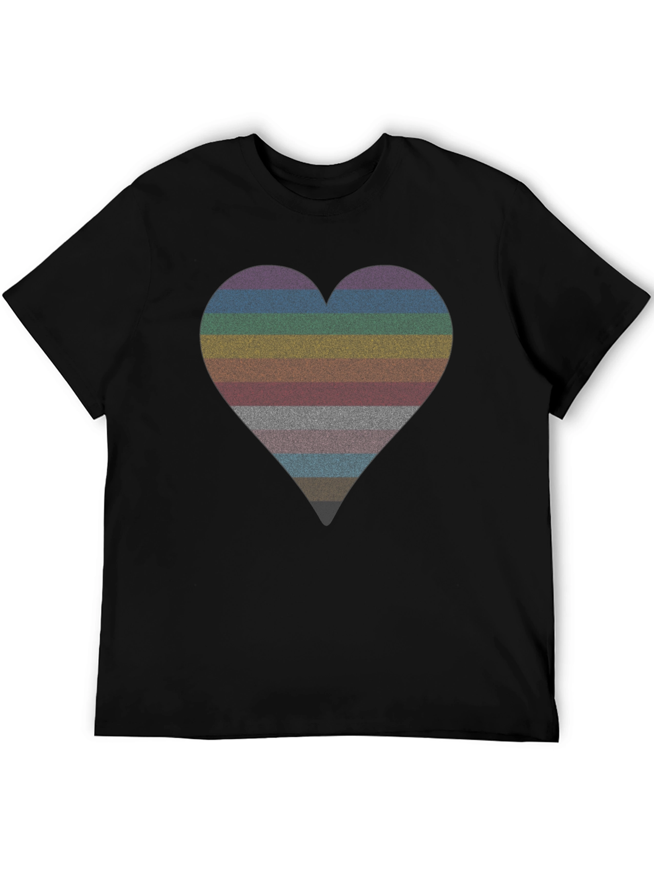 Rainbow Heart Stripe Graphic Tee