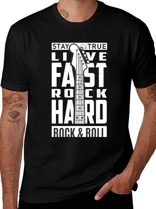 Stay True Rock & Roll Graphic Tee - Black