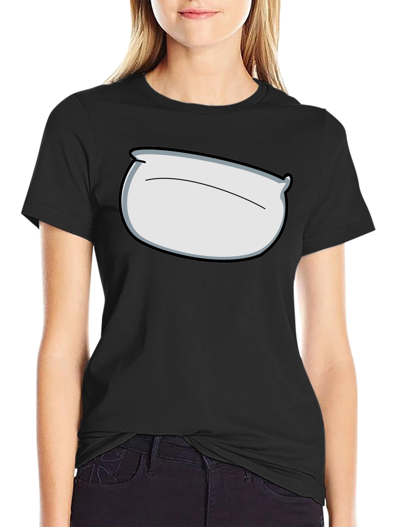 Pillow Head Graphic Tee - Black Cotton Comfort