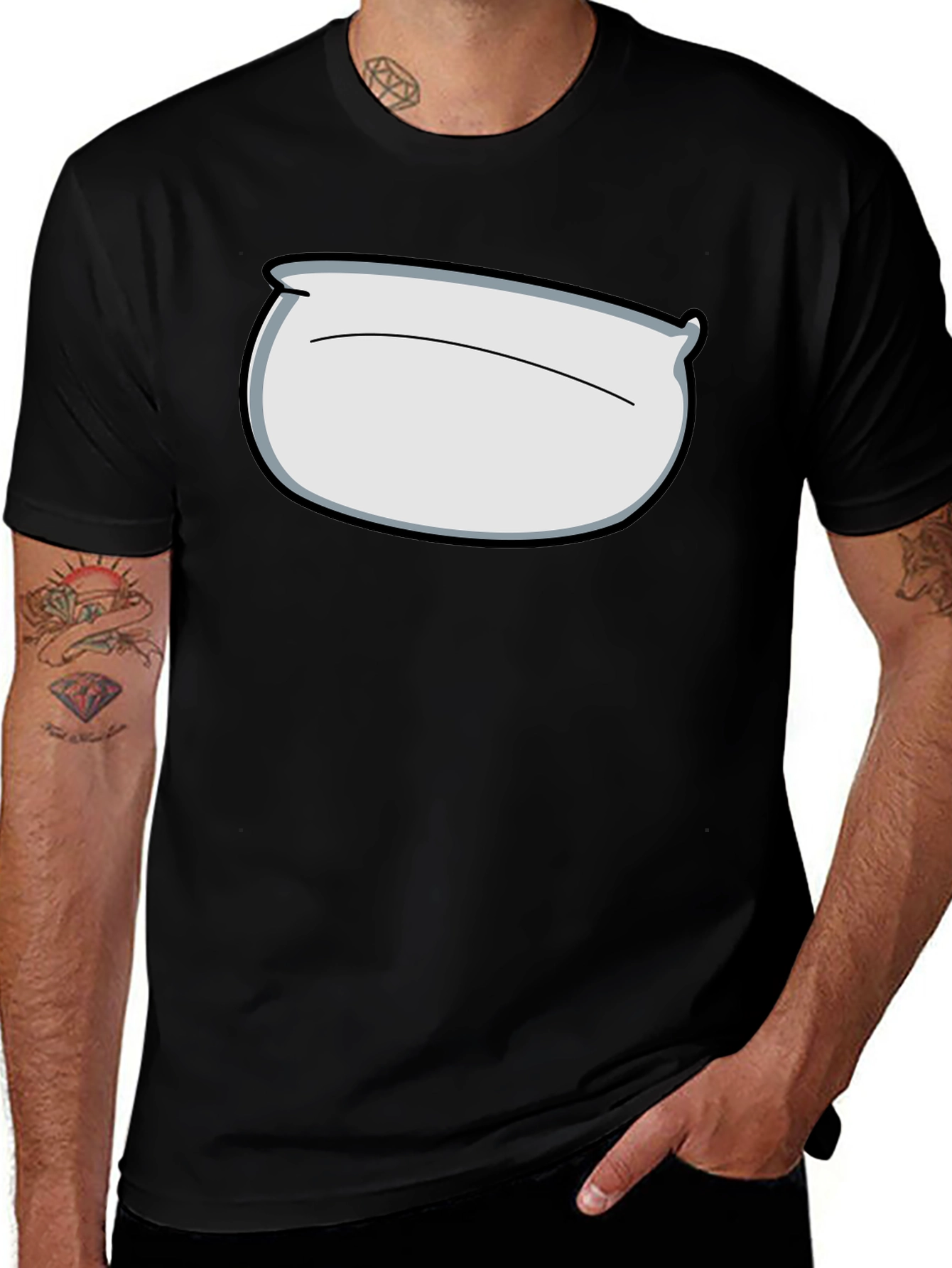 Pillow Head Graphic Tee - Black Cotton Comfort