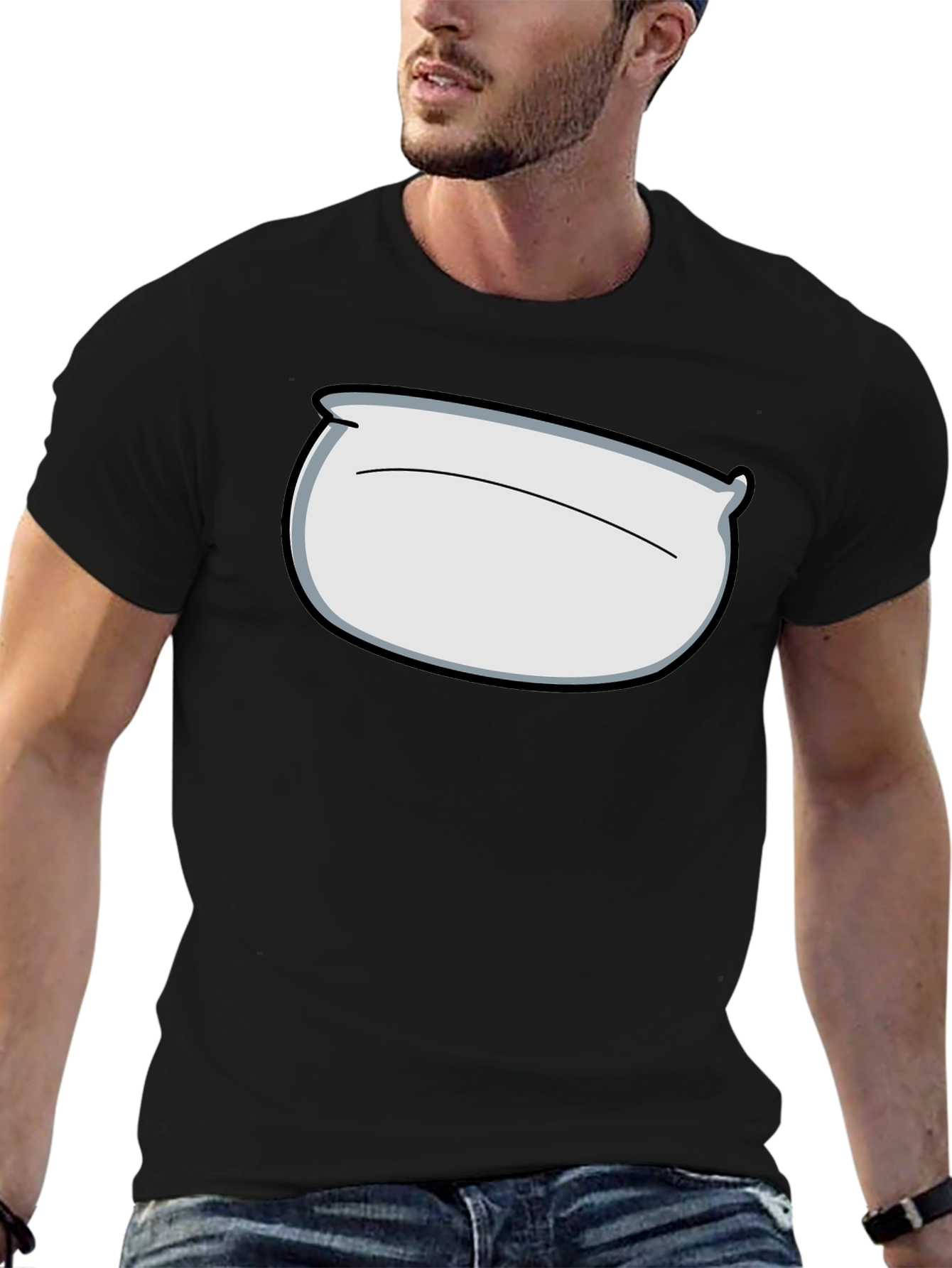 Pillow Head Graphic Tee - Black Cotton Comfort