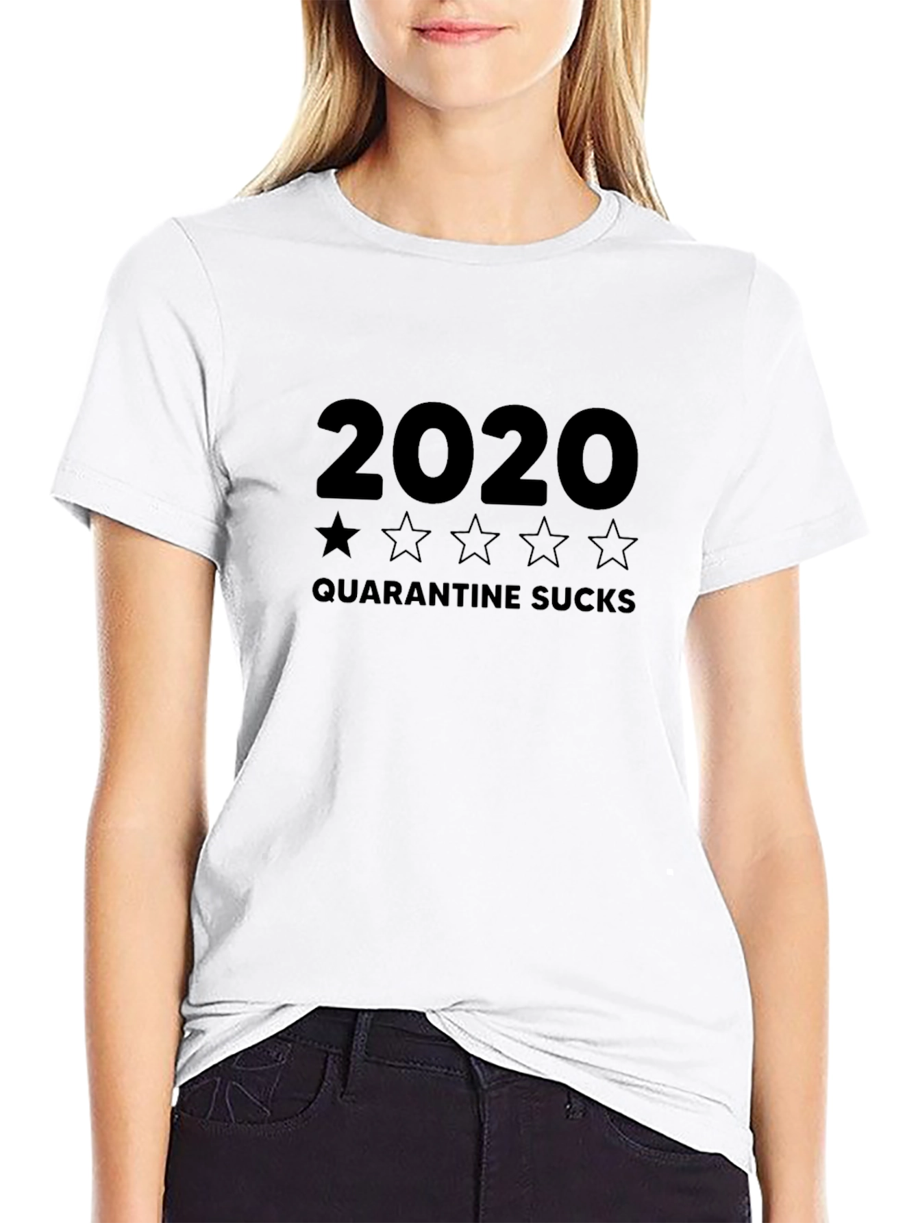 2020 Quarantine Sucks Graphic Tee - Black Cotton T-Shirt