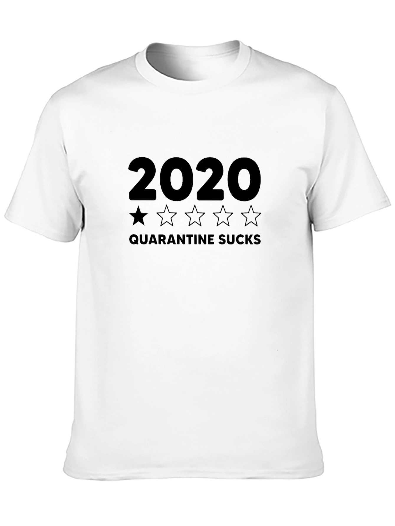 2020 Quarantine Sucks Graphic Tee - Black Cotton T-Shirt