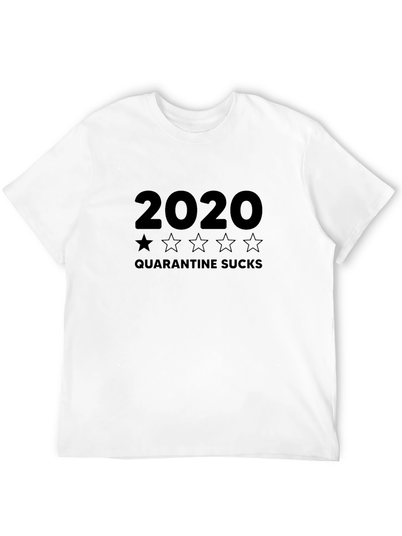 2020 Quarantine Sucks Graphic Tee - Black Cotton T-Shirt