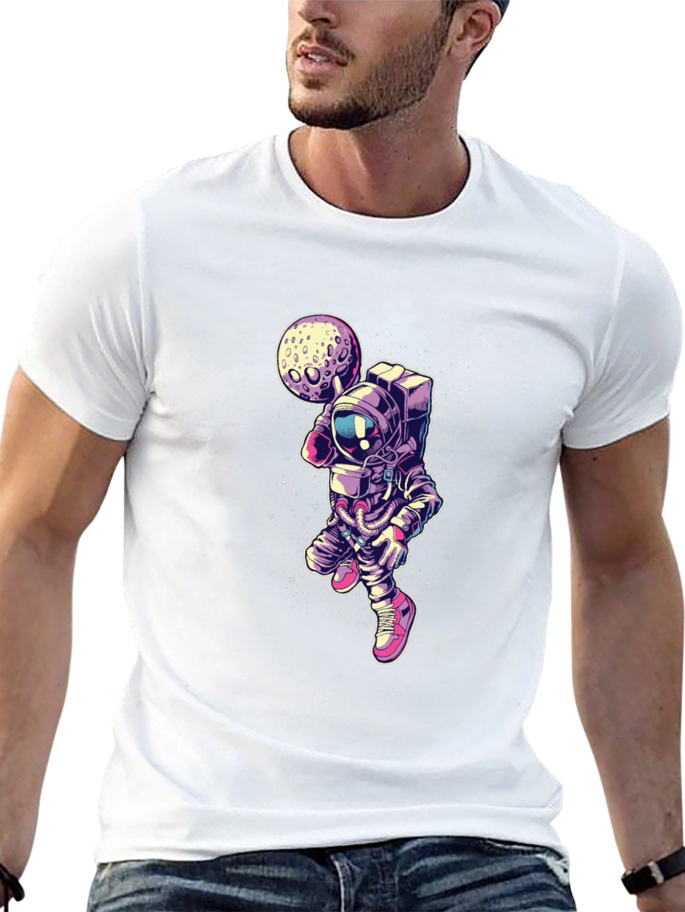 Astronaut Moon T-Shirt - Premium Graphic Tee