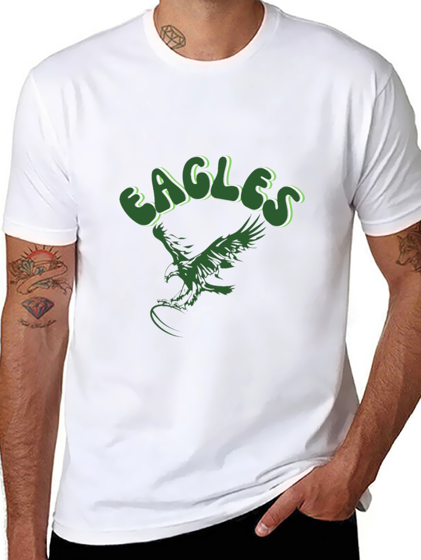 Eagles Graphic T-Shirt - Black Crew Neck Tee