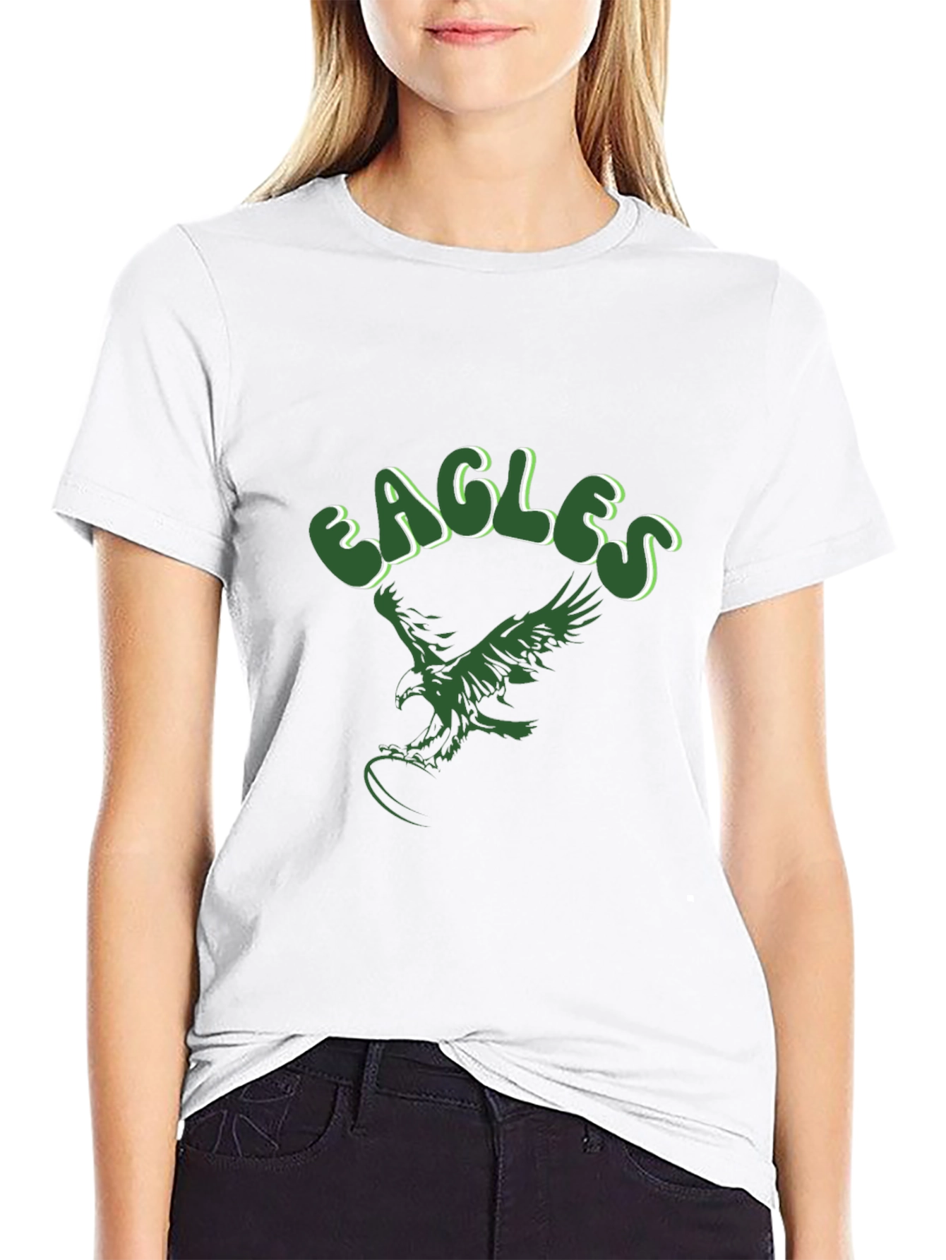 Eagles Graphic T-Shirt - Black Crew Neck Tee