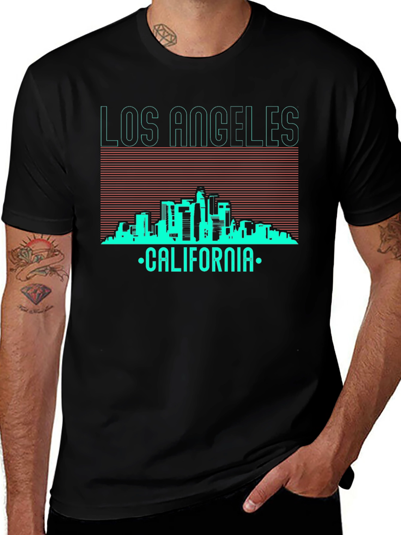 Los Angeles California Skyline Graphic T-Shirt