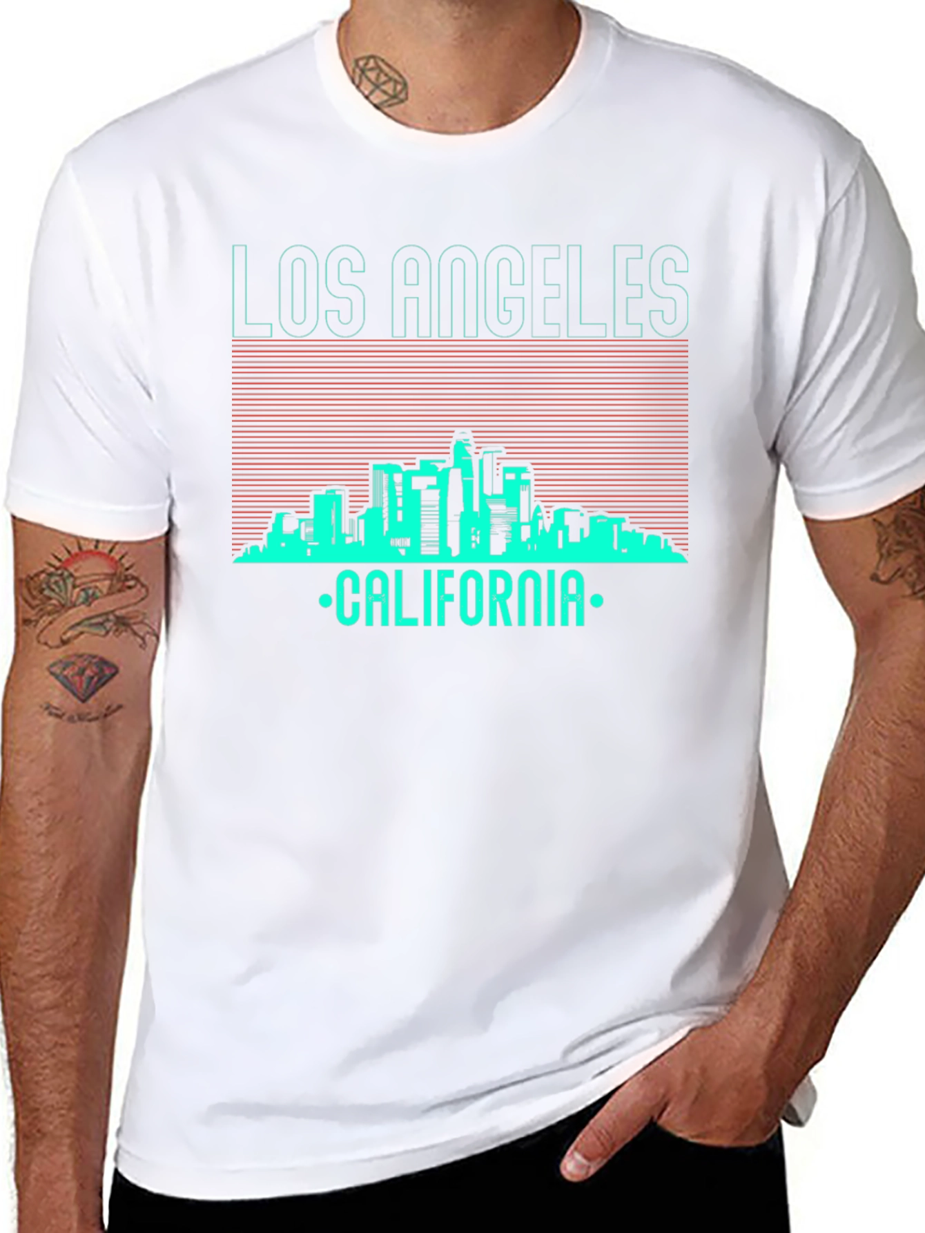 Los Angeles California Skyline Graphic T-Shirt