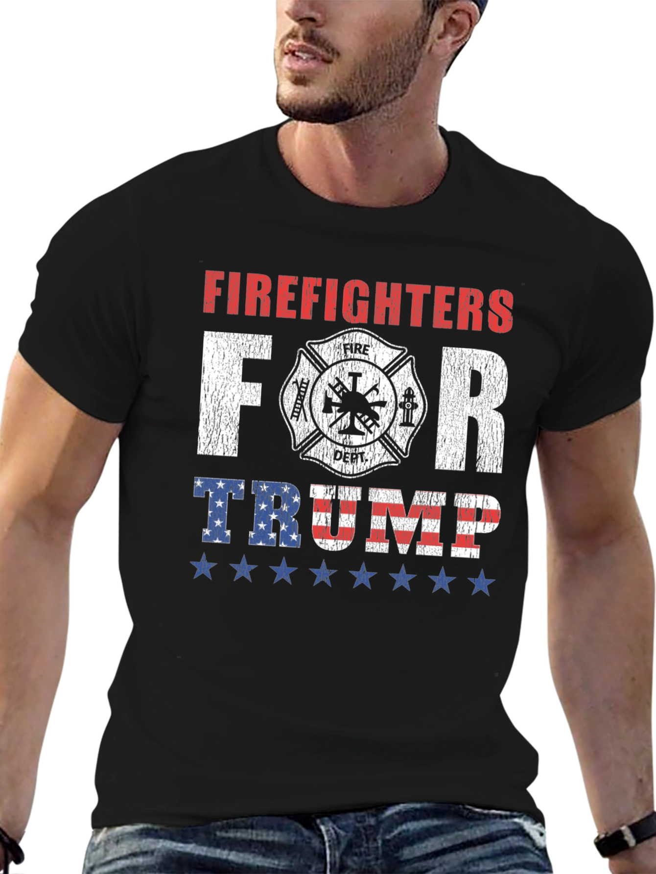 Firefighters For Trump Graphic T-Shirt