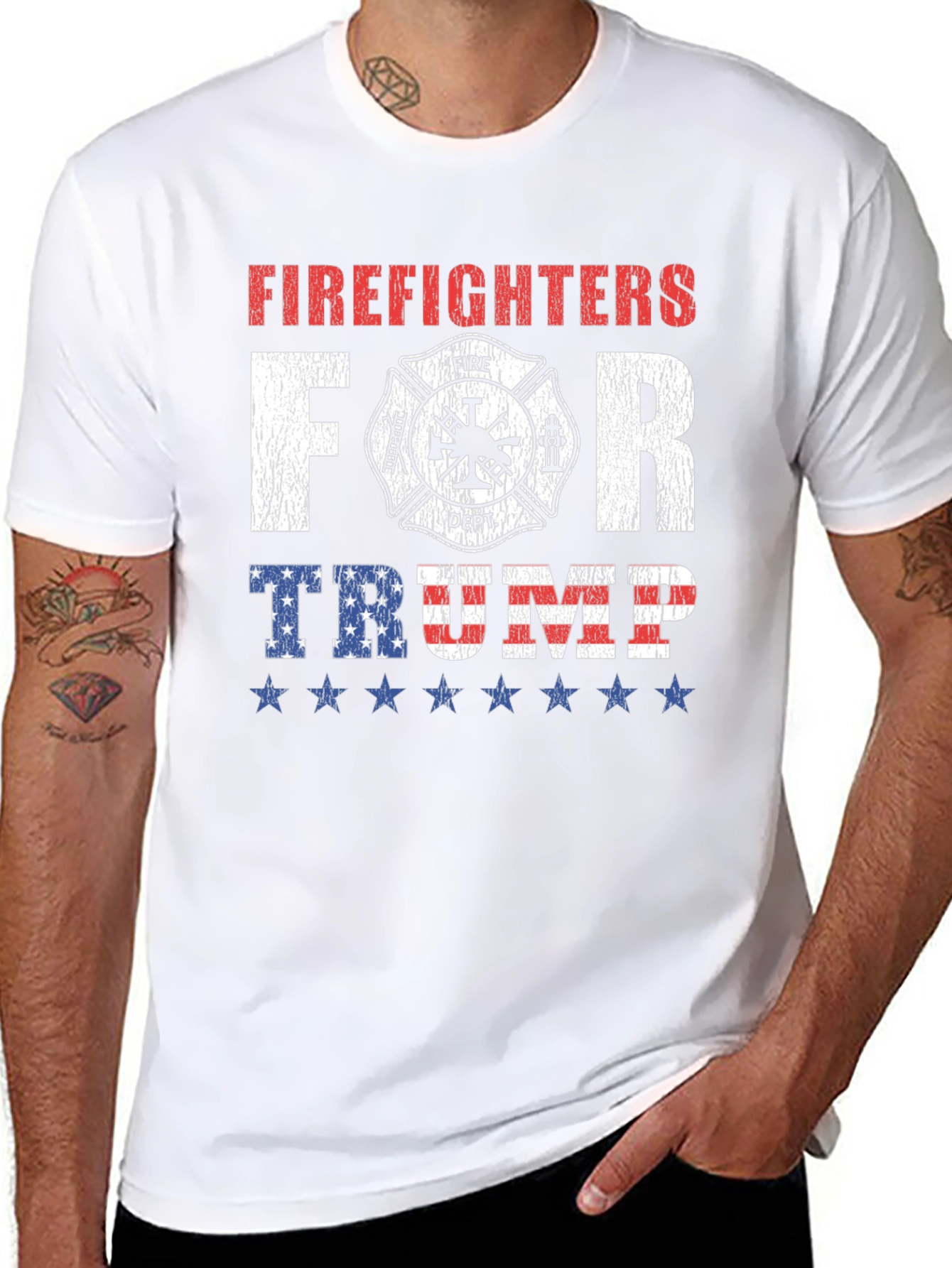 Firefighters For Trump Graphic T-Shirt