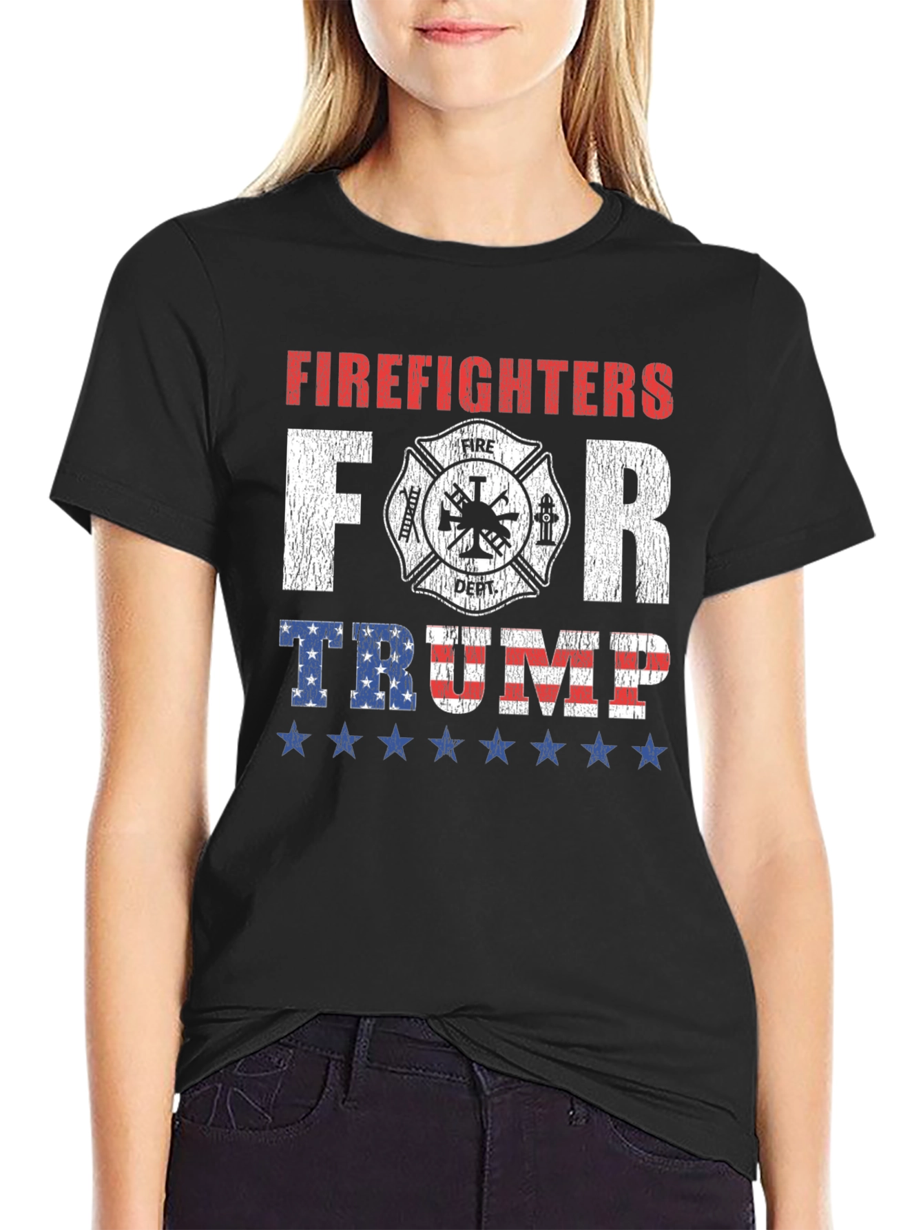 Firefighters For Trump Graphic T-Shirt