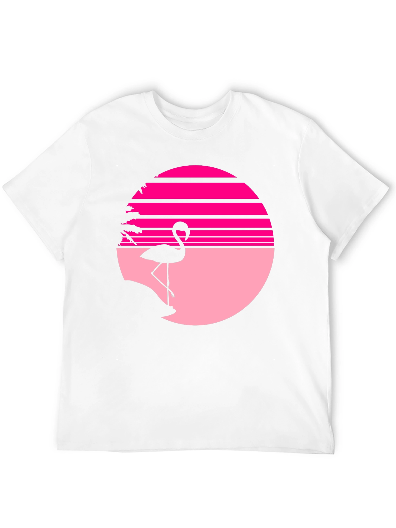 Retro Flamingo Sunset T-Shirt - Black