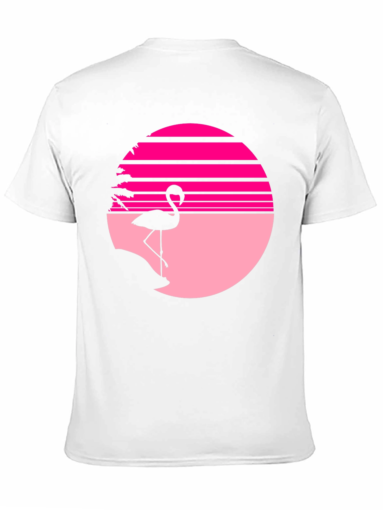 Retro Flamingo Sunset T-Shirt - Black