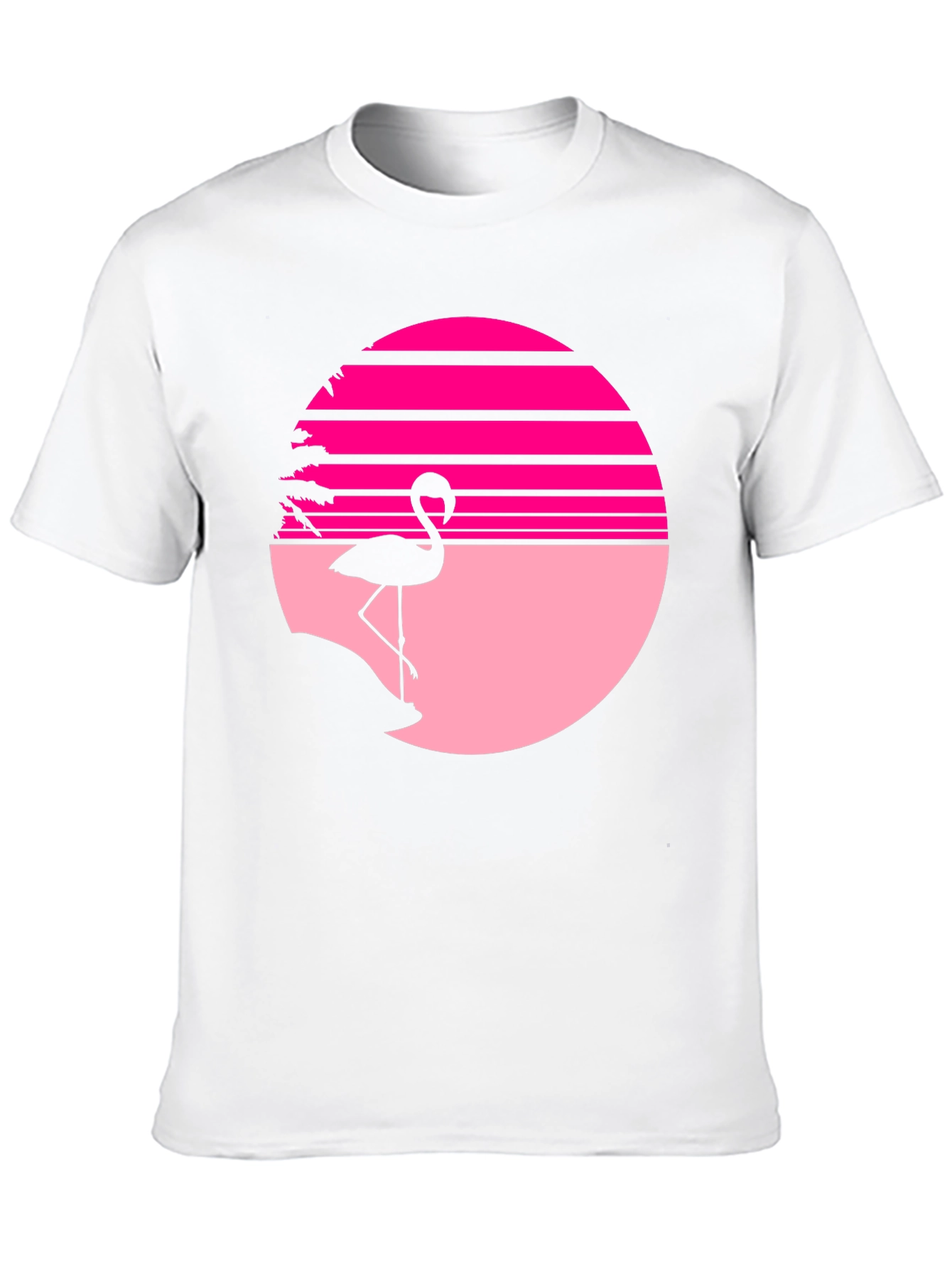 Retro Flamingo Sunset T-Shirt - Black