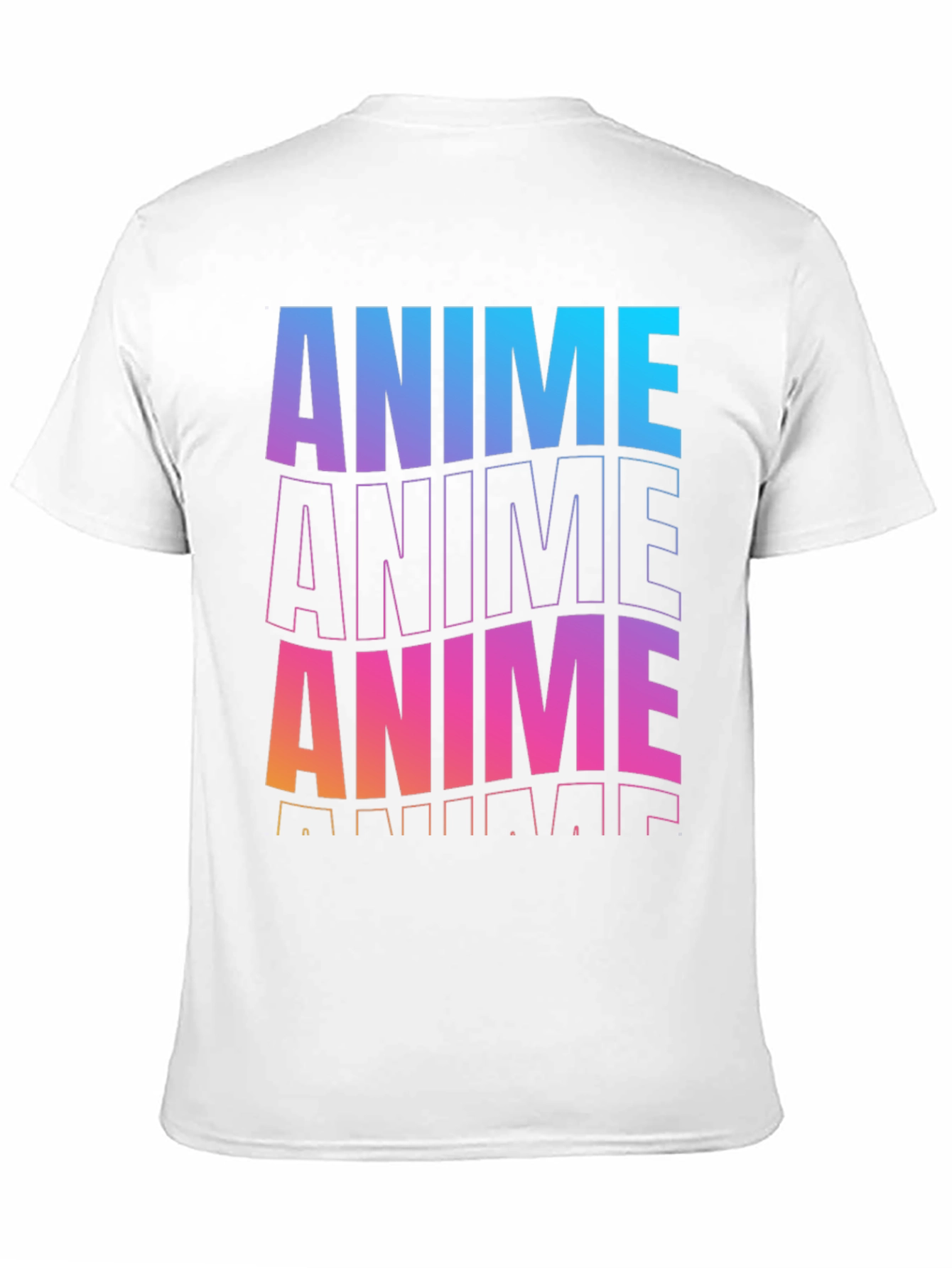 Anime Gradient Graphic Black T-Shirt
